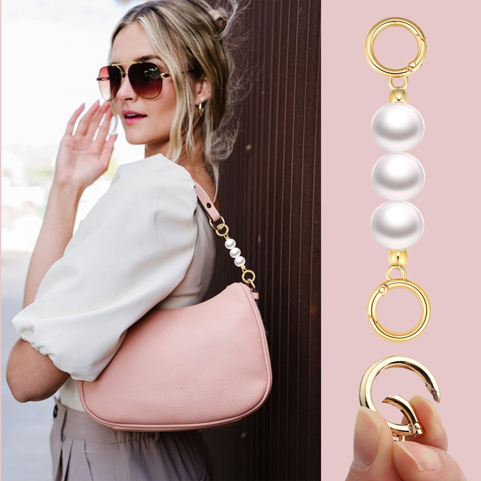5PCS Purse Extender Chains - Adjustable Bag Strap Extenders for Women's Handbags | Fashionable Accessory for Shoulder Bags, Crossbody Bags & Totes