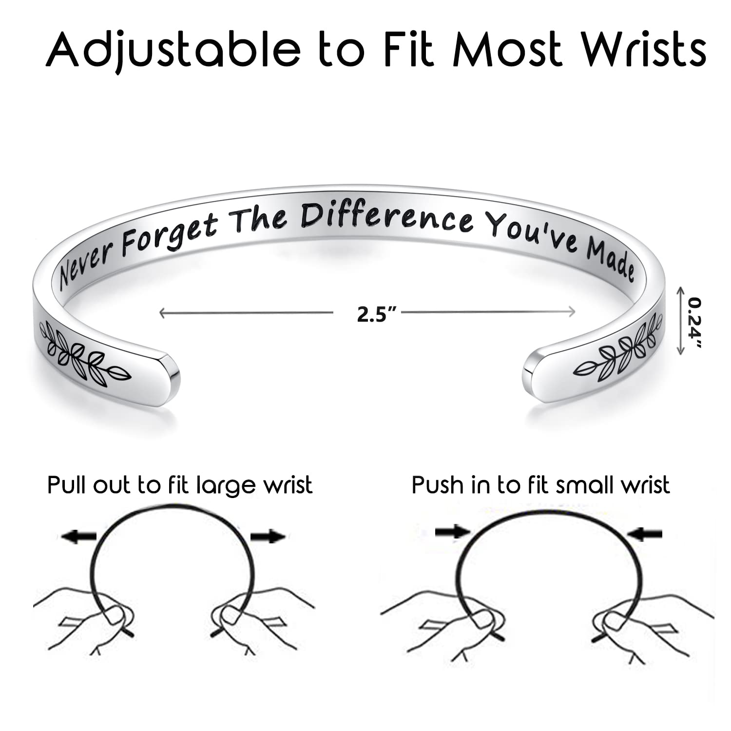 Personalized Cuff Bracelets for Women & Girls - Best Friend Sister Mom Daughter Gift - Engravable Jewelry for Birthday, Mother's Day, Christmas - Perfect for Everyday Wear & Special Occasions