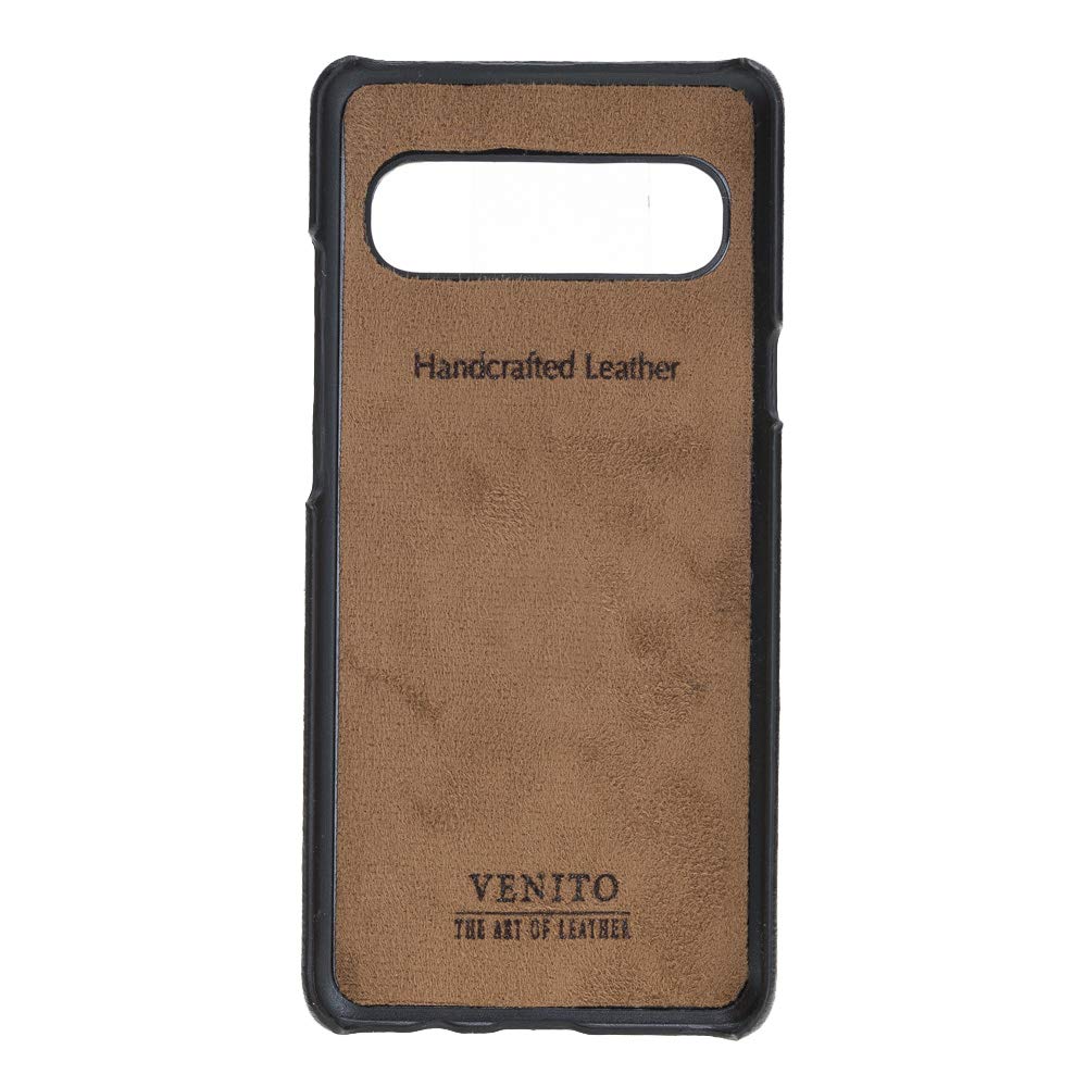 Venito Florence Genuine Leather Wallet Phone Case for Samsung Galaxy S10 5G - RFID Blocking for Security - Detachable Magnetic Wallet - Rustic Black - Perfect for Travel, Business & Everyday Use