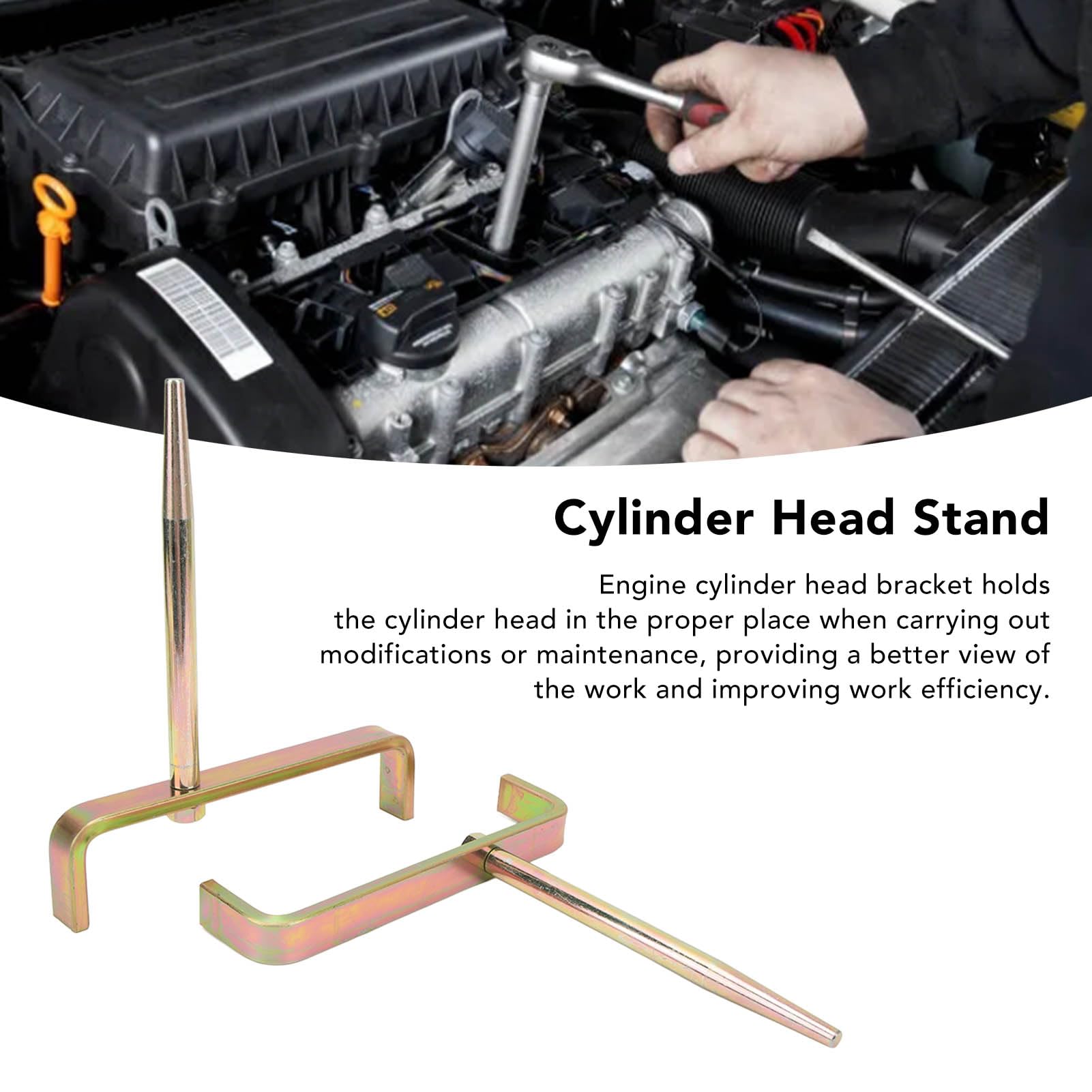 2-Piece Alloy Steel Cylinder Head Stand Set - Heavy Duty Engine Bracket for Car & Motorcycle Repair, Maintenance & Storage | Perfect for Mechanics, DIY Auto Shops & Garage Organization