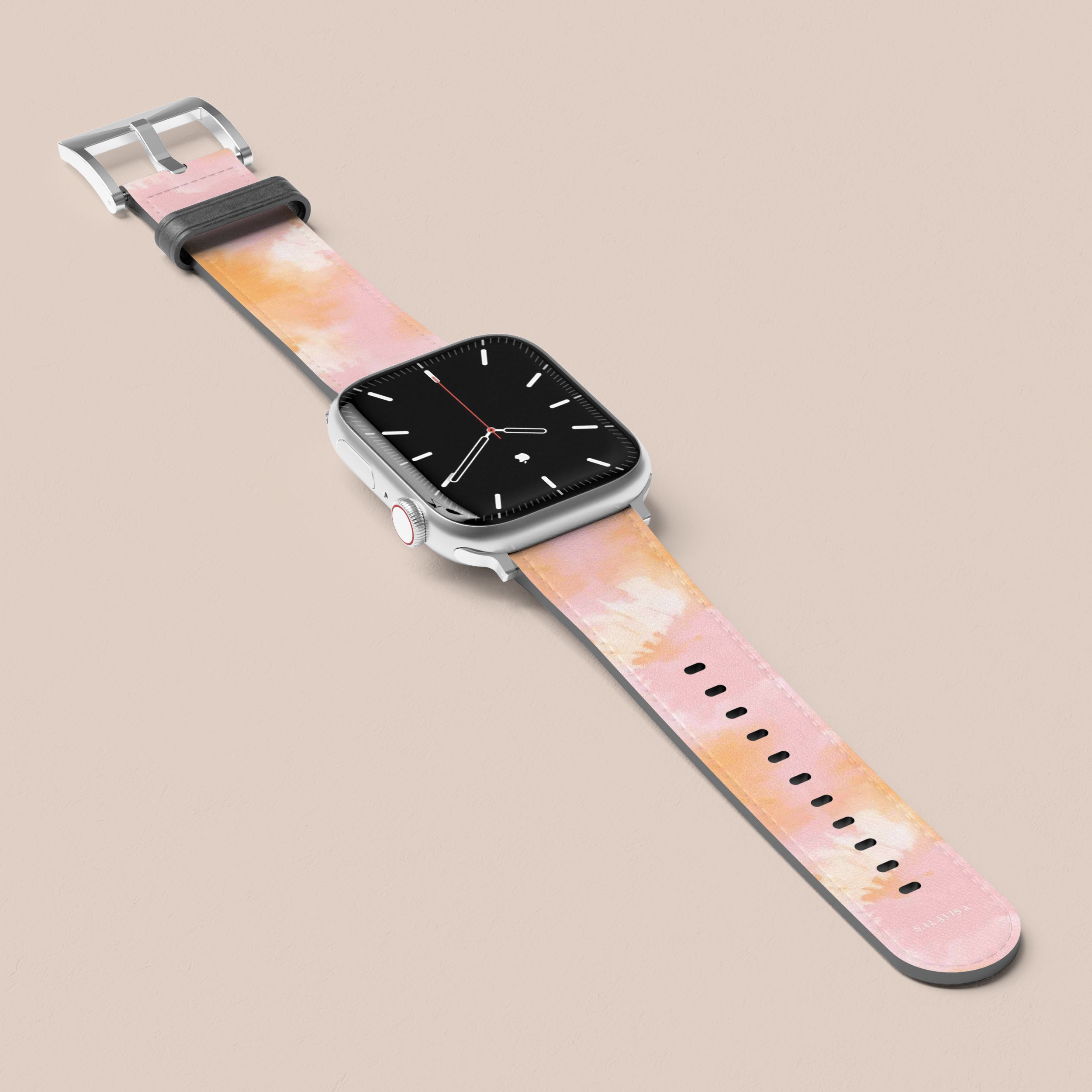 Vibrant Pink & Orange Tie Dye Apple Watch Band - Soft Silicone Replacement Strap for Series 9/8/7/SE/6/5/4/3/2/1 - Perfect for Workouts, Yoga & Summer Fashion Accessories