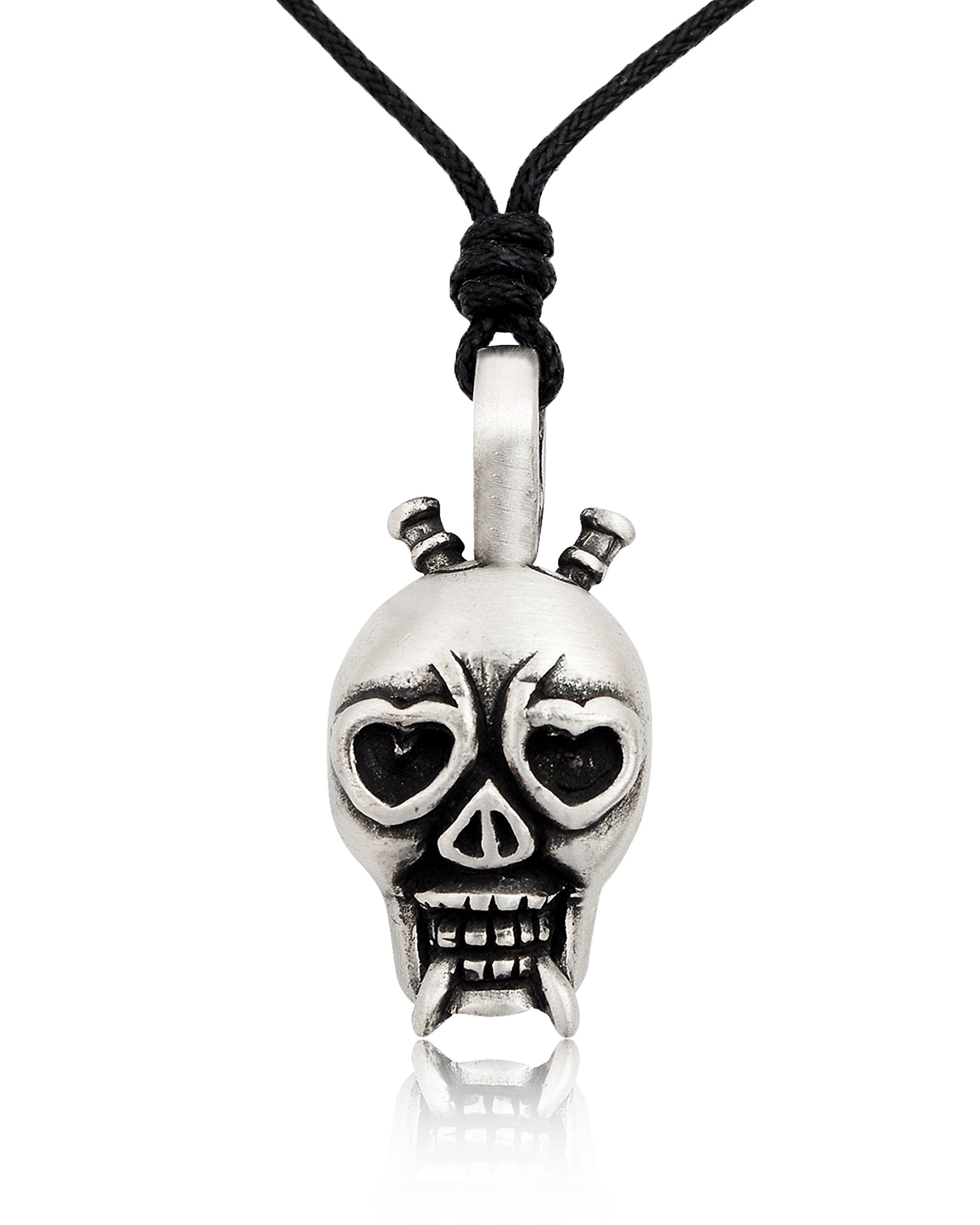 Handmade Gothic Skull Brass Charm Necklace - Vintage Pendant Jewelry for Women & Men - Perfect for Halloween, Gothic Fashion & Punk Style Accessories