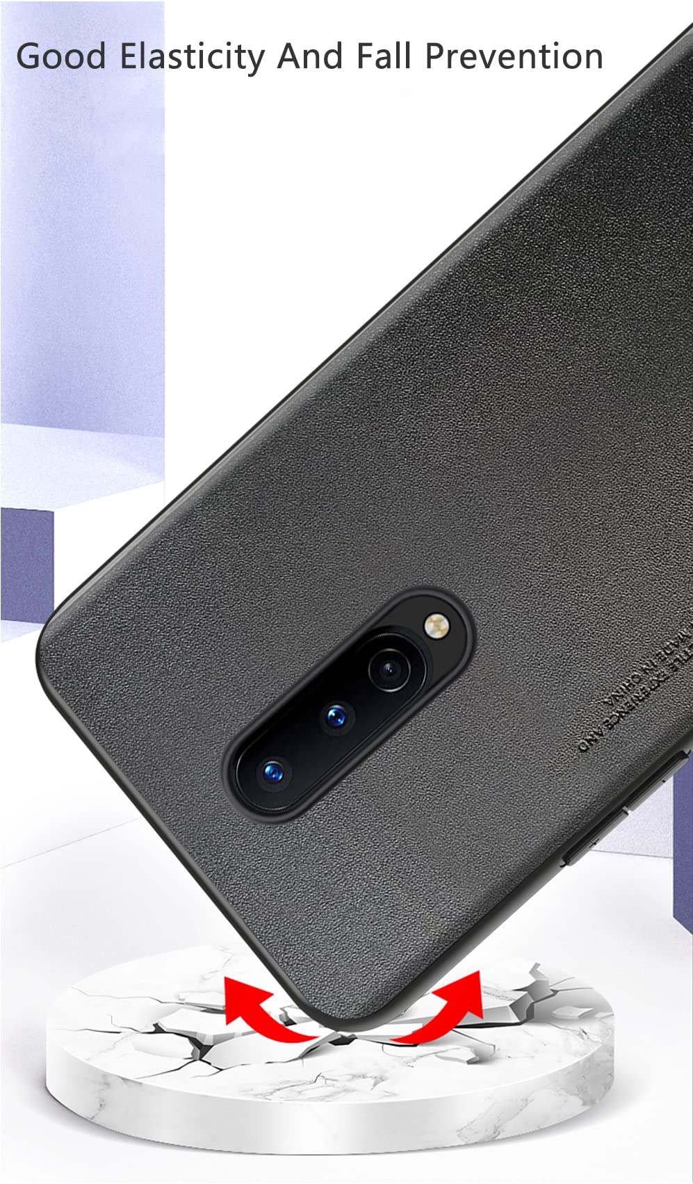Premium Soft TPU Artificial Leather Case for OnePlus 8 - Ultra Lightweight & Camera Protection Cover (Black) | Not Compatible with Verizon | Perfect for Daily Use, Travel & Work