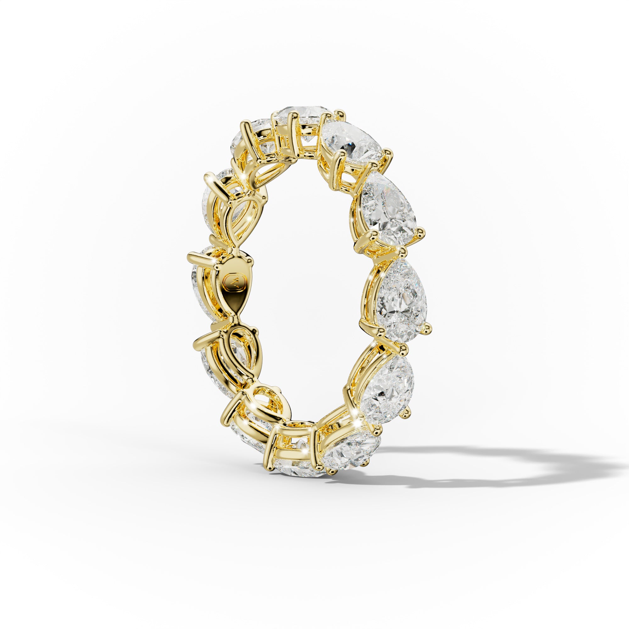 3.0 Carat East West Pear Shape Diamond Eternity Band - Elegant Wedding Ring for Women, Anniversary Gift, Stackable Fine Jewelry - Perfect for Bridal, Engagement & Special Occasions