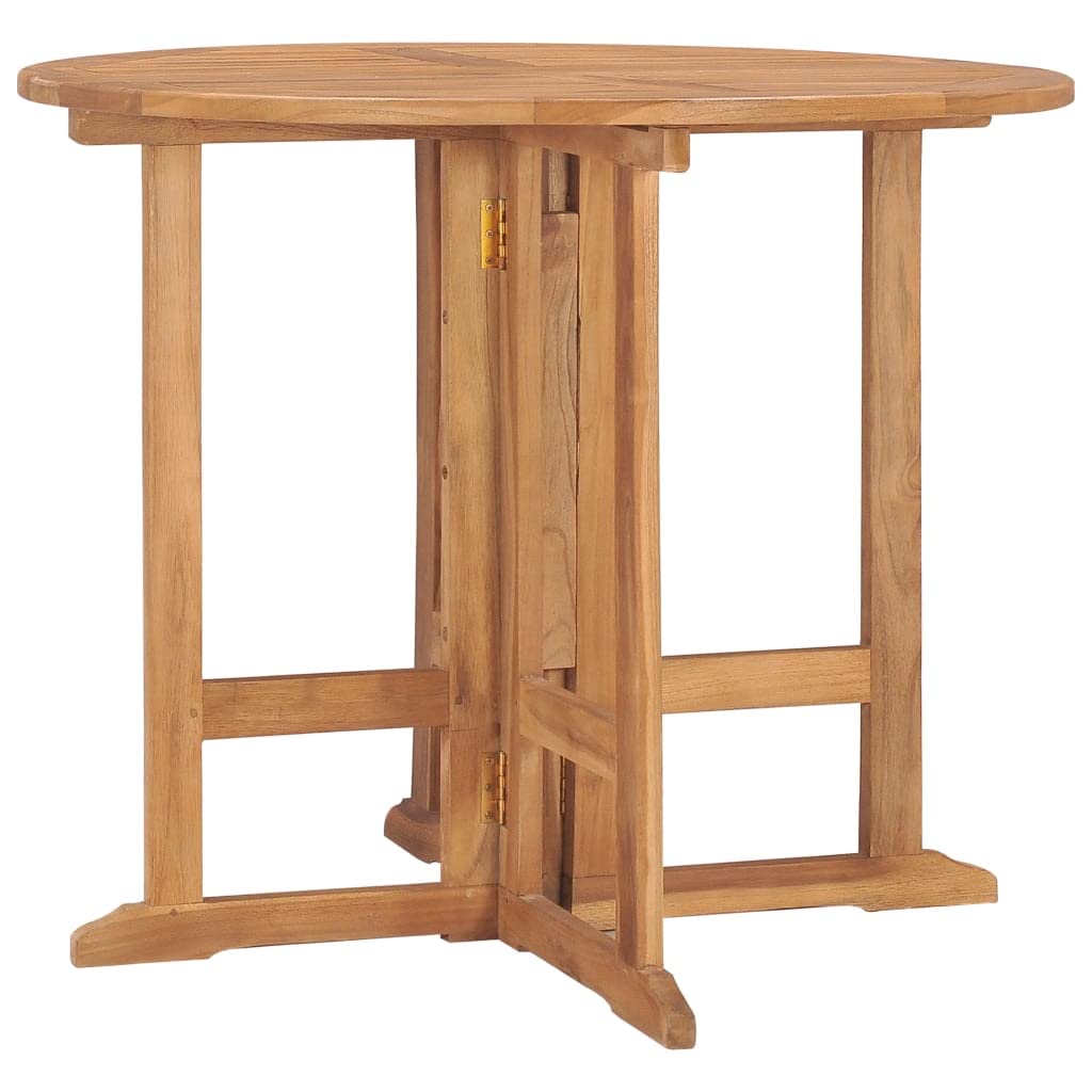 Solid Teak Wood Folding Patio Dining Table - 35.4