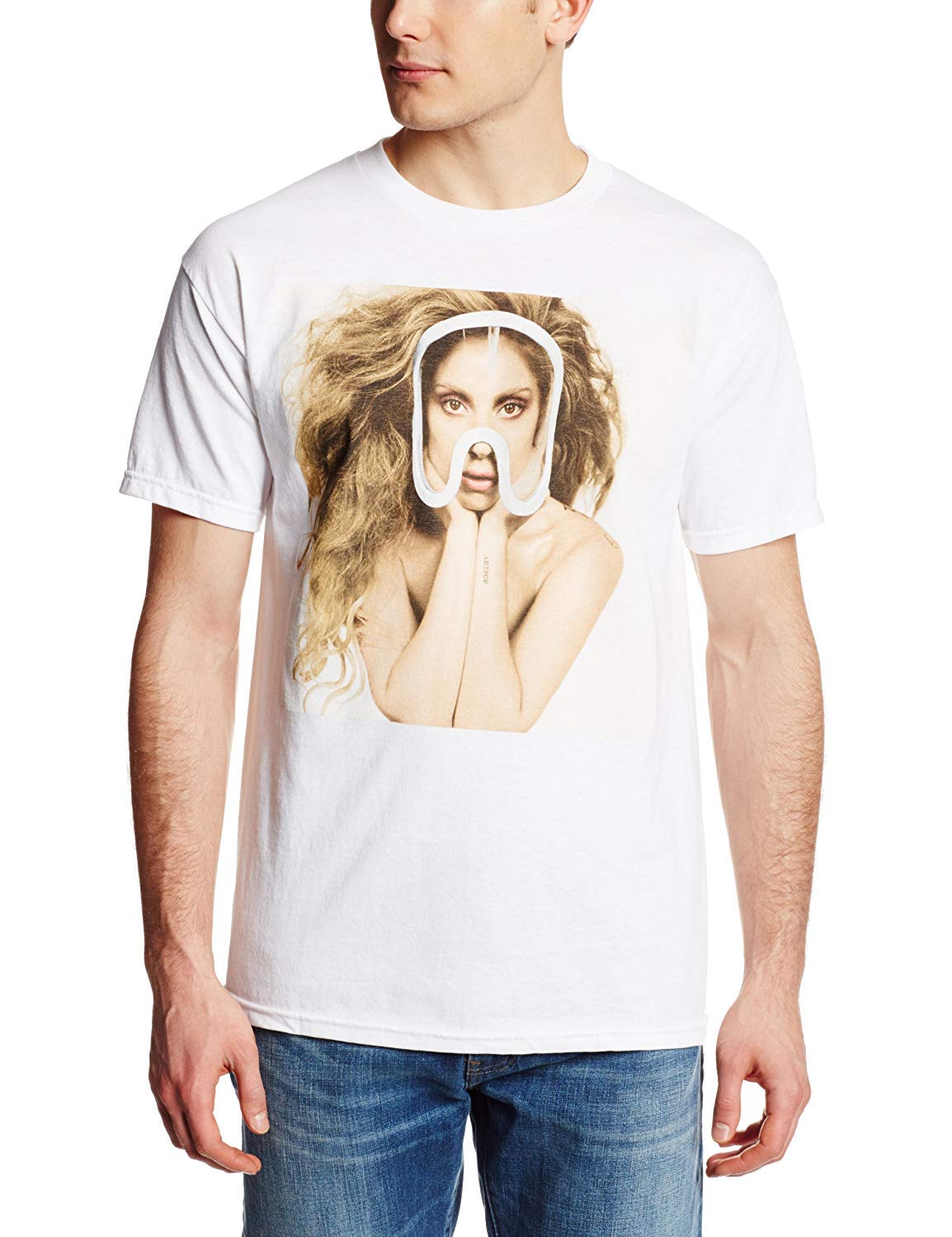 Lady Gaga Art Pop Teaser Graphic T-Shirt - White Cotton Band Tee for Concerts & Pop Culture Fans