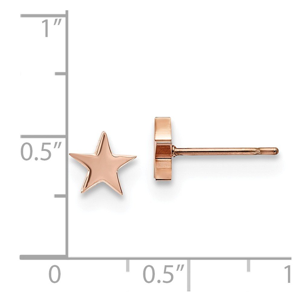 Stainless Steel Polished Rose Gold IP-Plated Star Stud Earrings for Women - Perfect for Everyday Wear, Parties & Gifts