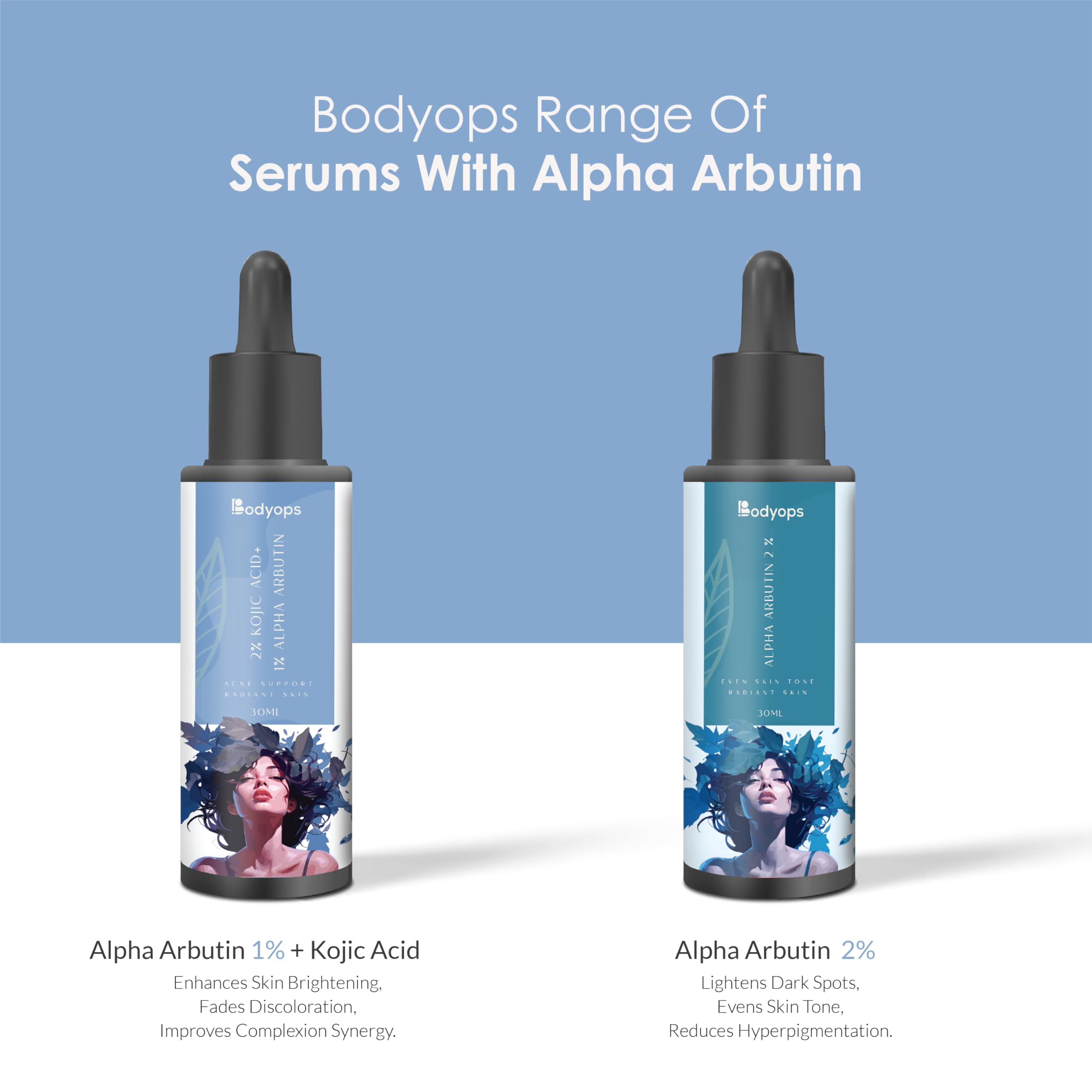 Bodyops 2% Kojic Acid & 1% Alpha Arbutin Brightening Serum | Dark Spot Corrector for Hyperpigmentation & Melasma | Skin Tone Evening Treatment for Men & Women | 30ml – Perfect for Daily Skincare Routine & Post-Acne Marks