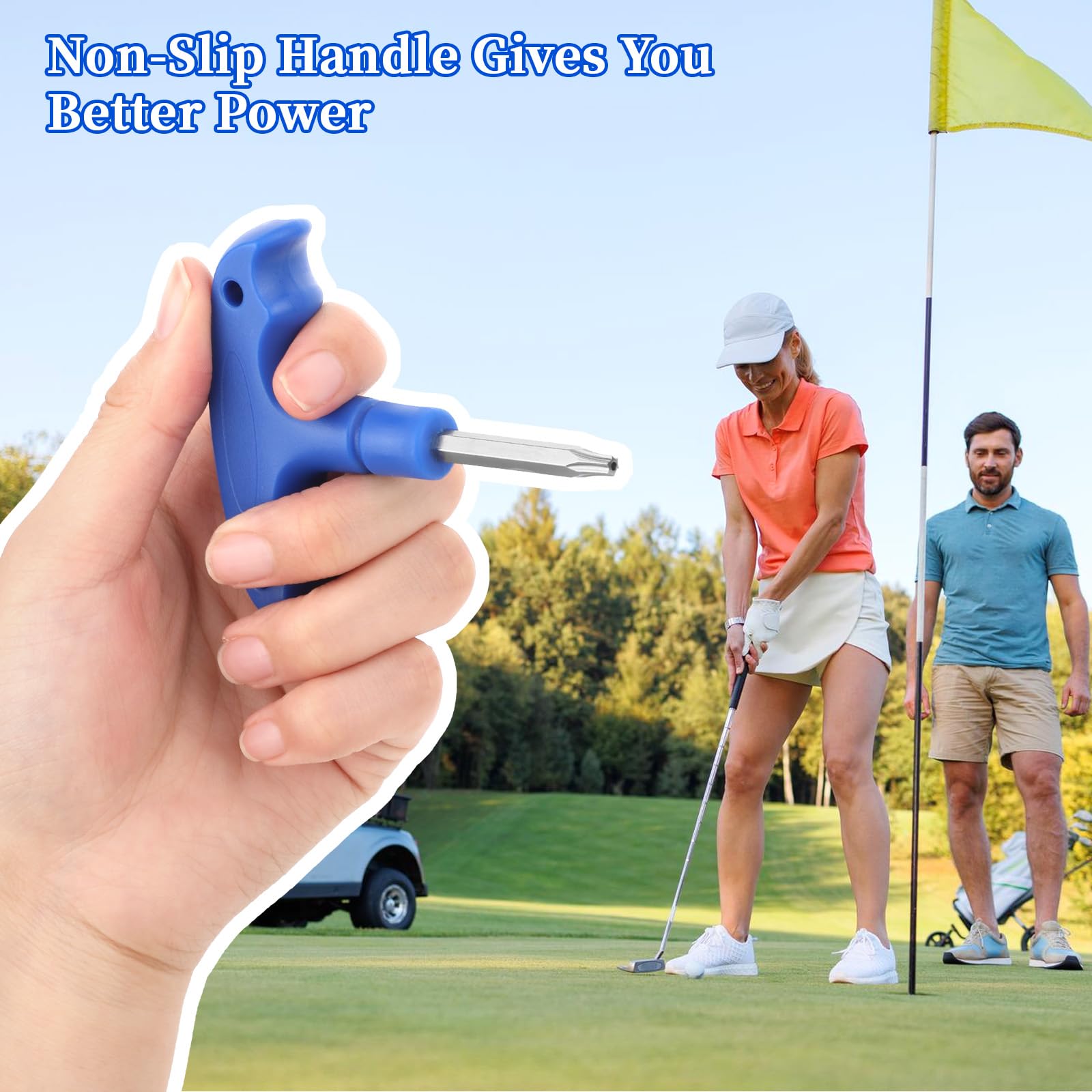 Premium Stainless Steel Golf Torque Wrench - T20 Golf Club Adjustment Tool for Drivers & Woods | Blue Golf Wrench for Club Repair & Maintenance | Perfect for Golf Course, Driving Range & Home Practice