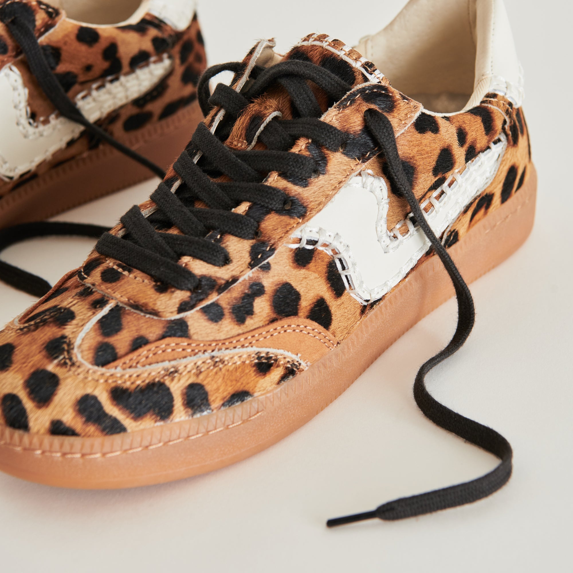 **Stylish Stitch Sneakers in DK Leopard Calf Hair - Trendy Women's Fashion Shoes for Casual Wear & Street Style**