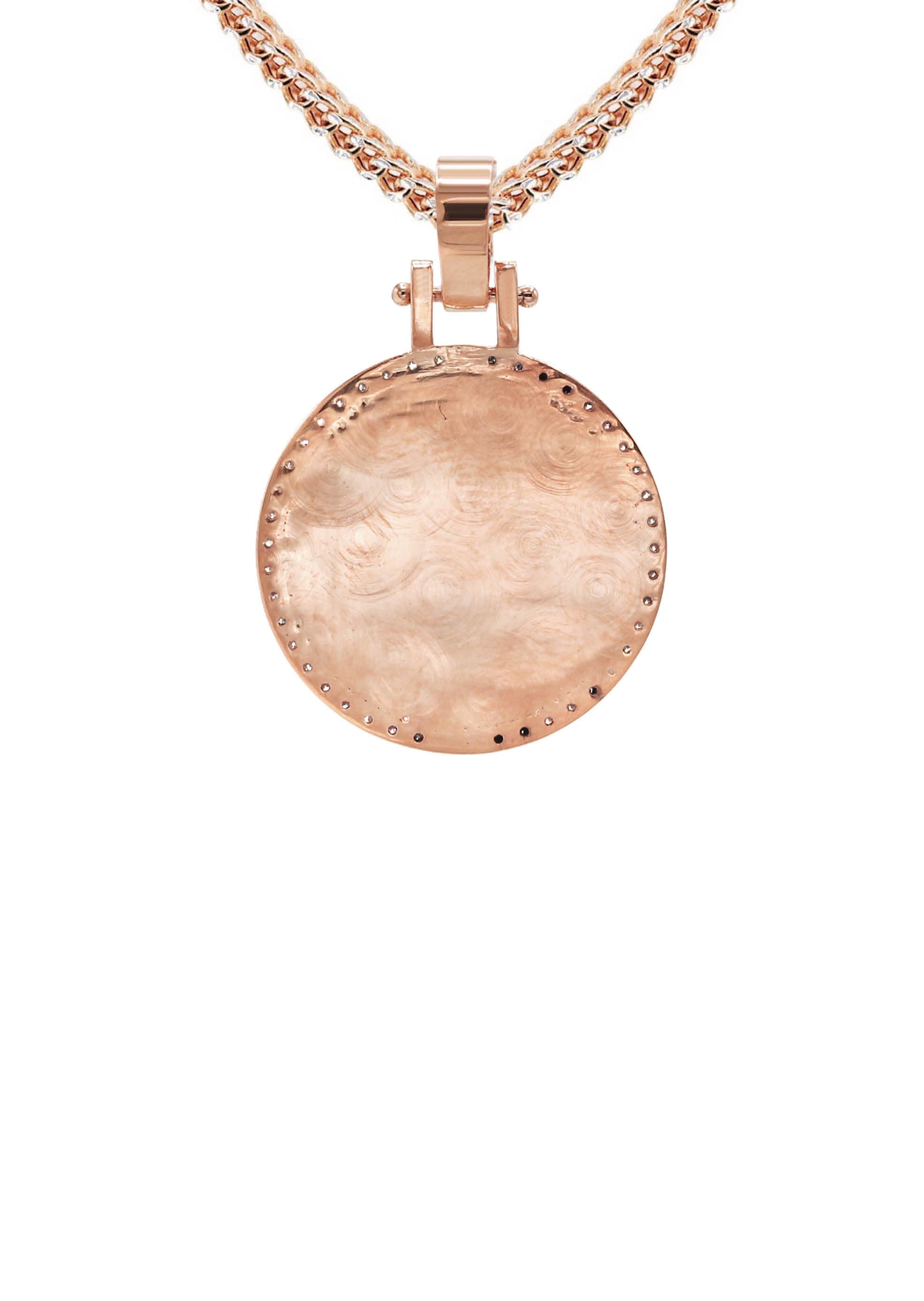 10K/14K Rose Gold Diamond Round Photo Pendant Necklace - 0.50 Carat | Elegant Jewelry Gift for Women, Perfect for Anniversaries, Birthdays & Special Occasions