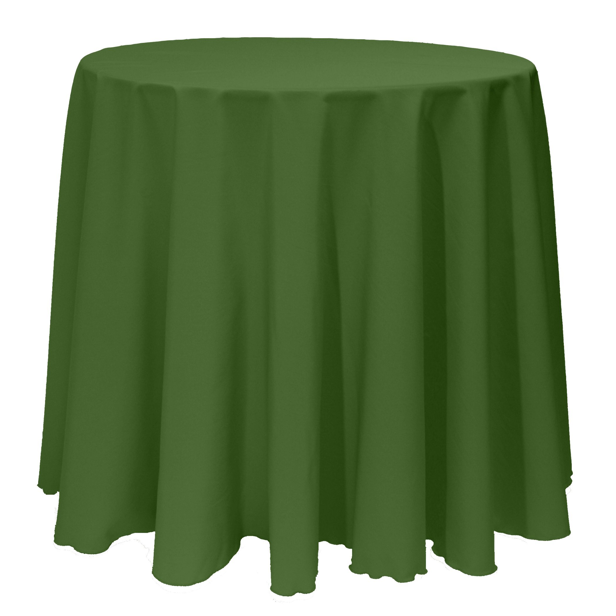 Premium 2-Pack 126-Inch Round Polyester Linen Tablecloth in Moss Green – Elegant & Durable for Weddings, Banquets, and Home Decor