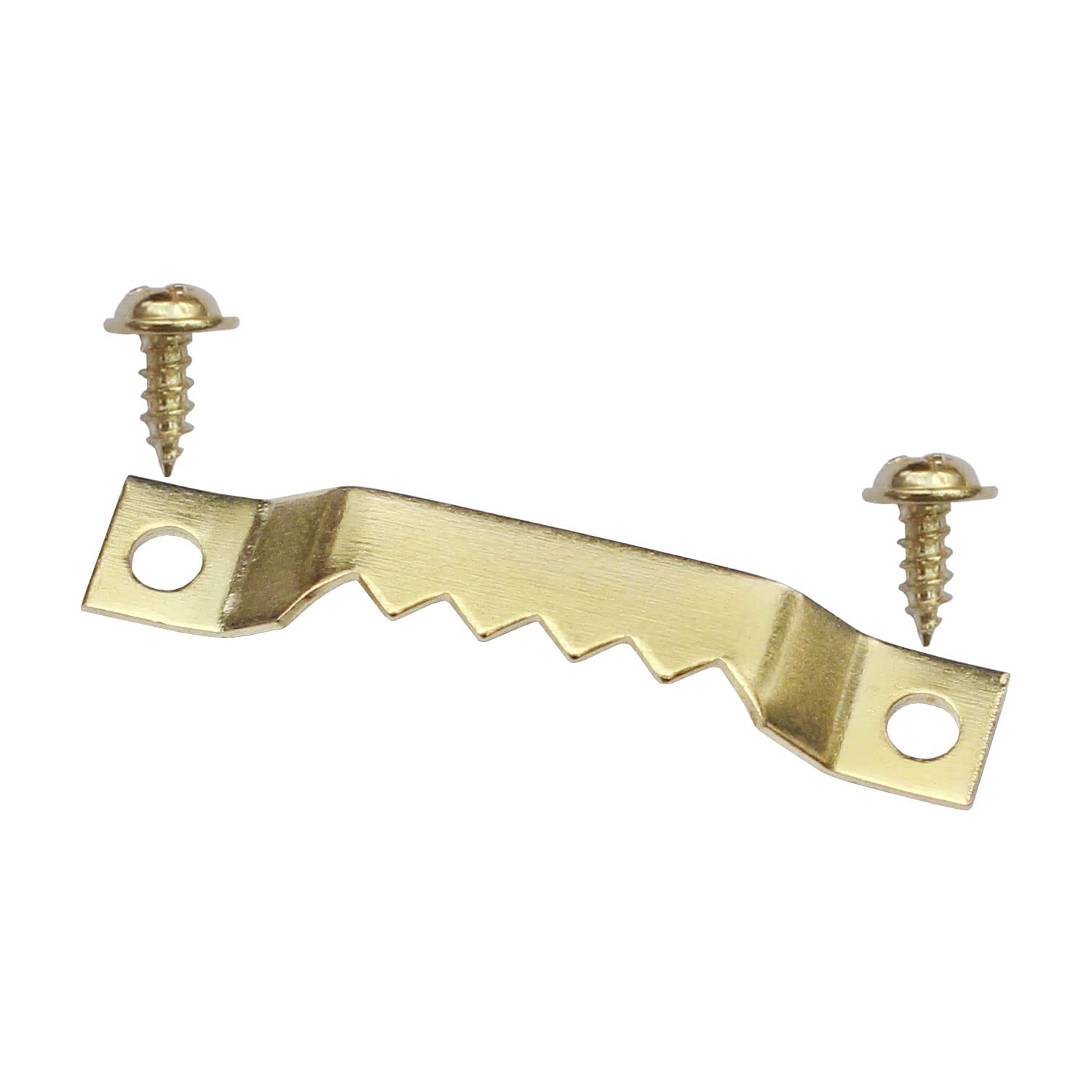 100 Pack Gold Sawtooth Picture Hangers with Screws - Heavy Duty Picture Hanging Hooks for Paintings, Photo Frames, Artwork & Wall Decor - Secure Hanging Solution for Home, Office & Gallery Displays