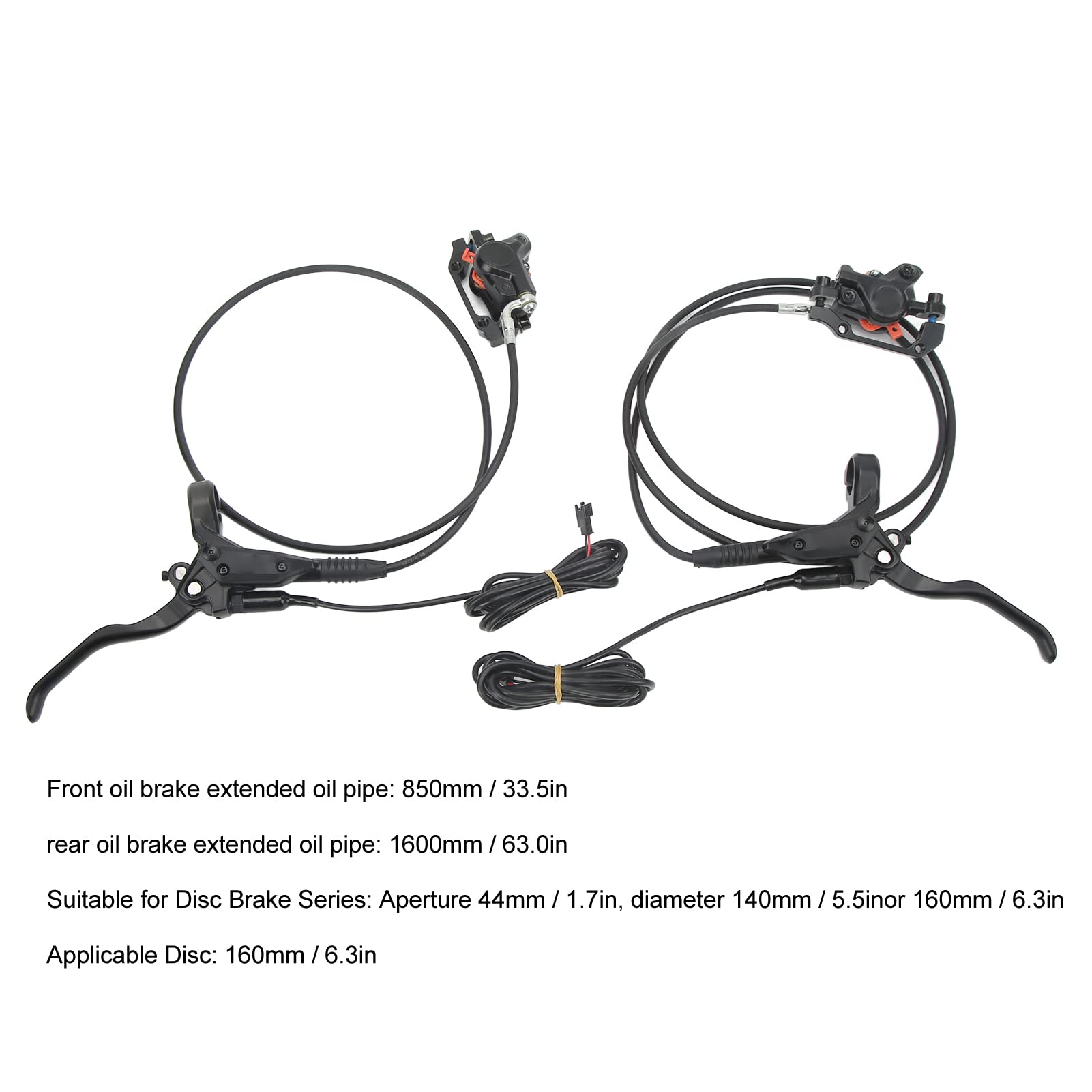 Hydraulic Disc Brake Set - Dual Piston Power Off Brake Kit, Aluminum Alloy Oil Brake System for Folding Electric Scooters & E-Bike Modifications | Perfect for Commuting, Off-Road Adventures & Urban Riding