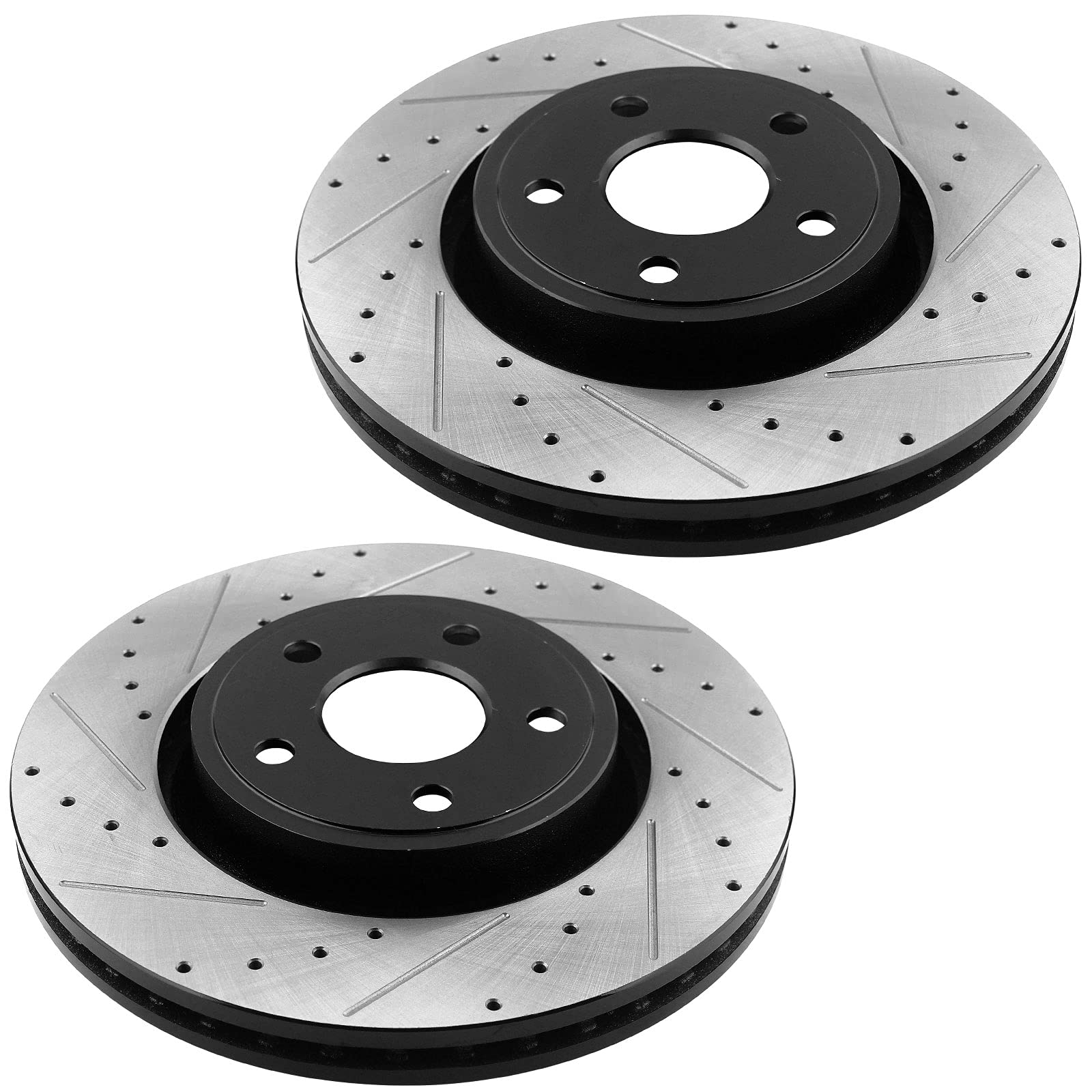 High Performance 260mm Rear Brake Kit - Drilled & Slotted E-Coated Rotors & Ceramic Pads for 2003-2007 Honda Accord & 2004-2008 Acura TSX - Includes Brake Cleaner & DOT4 Fluid - Perfect for Daily Driving, Racing & Heavy-Duty Use