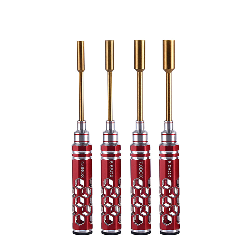 4-Piece Flathead & Phillips Screwdriver Set with Hex Nut Driver - Perfect for RC 1/10 Cars & 1/14 Trucks - Essential Tool Kit for RC Vehicle Maintenance and Repair