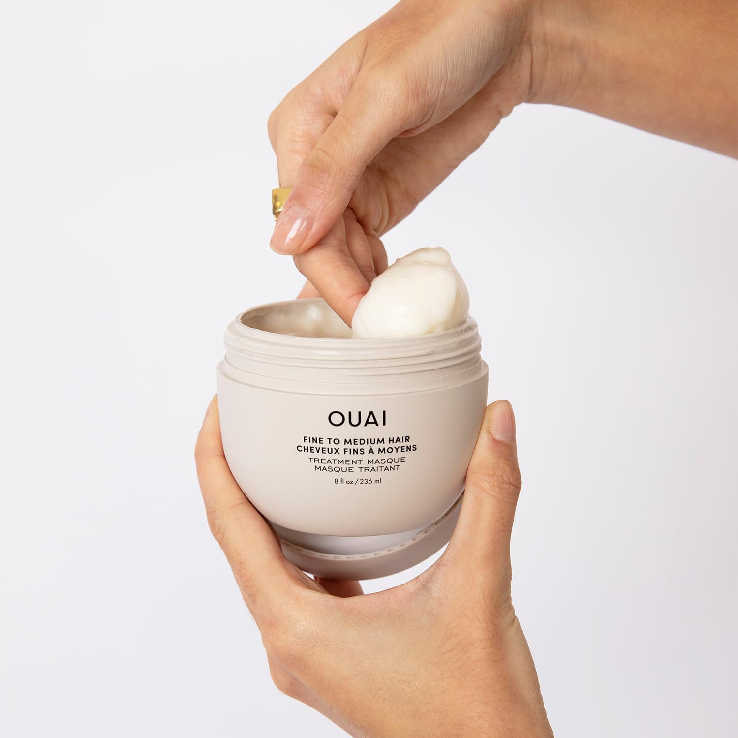 OUAI Fine Hair Shampoo, Conditioner & Hair Mask Set - Volumizing, Strengthening & Repairing for Thin Hair - 3 Piece Hair Care Kit (10oz Shampoo, 10oz Conditioner, 8oz Treatment) - Perfect for Daily Use & Salon-Quality Results at Home