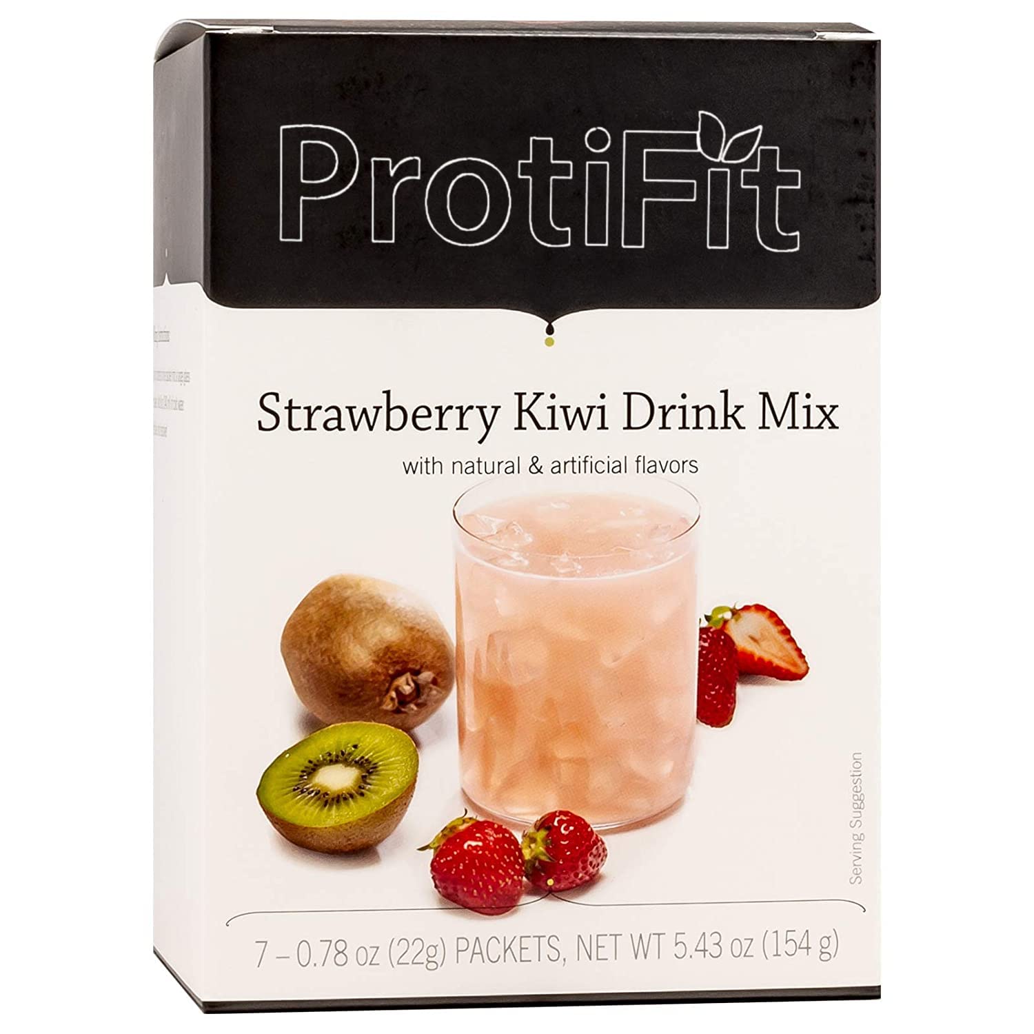 PROTIFIT High Protein Powder Drink Mix - Strawberry Kiwi Flavor | 15g Protein, Low Calorie, Sugar Free, Keto & Ideal Protein Compatible | 7 Servings per Box | Perfect for Post-Workout Recovery & Weight Management