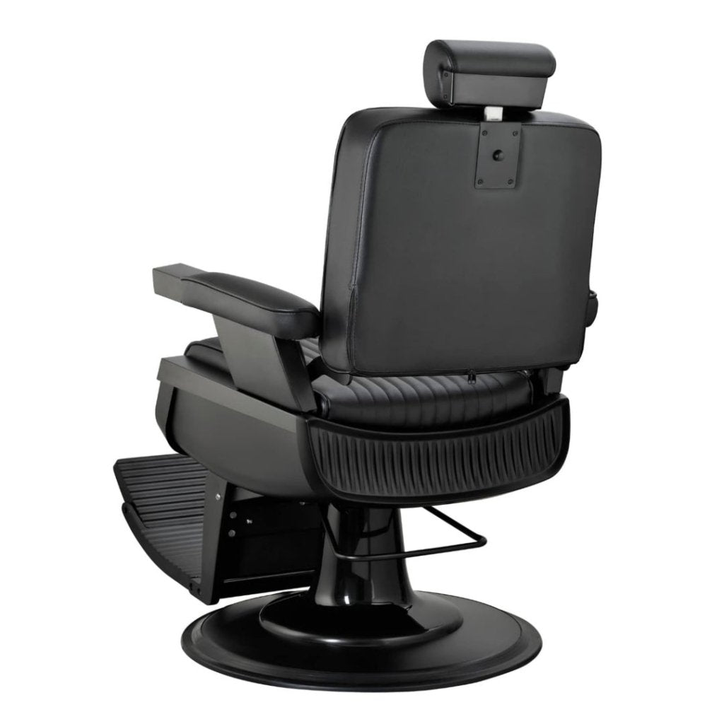 Greenlife Vader Advance Modern Reclining Barber Chair - Matte Black Finish for Salon, Barbershop & Home Grooming Use