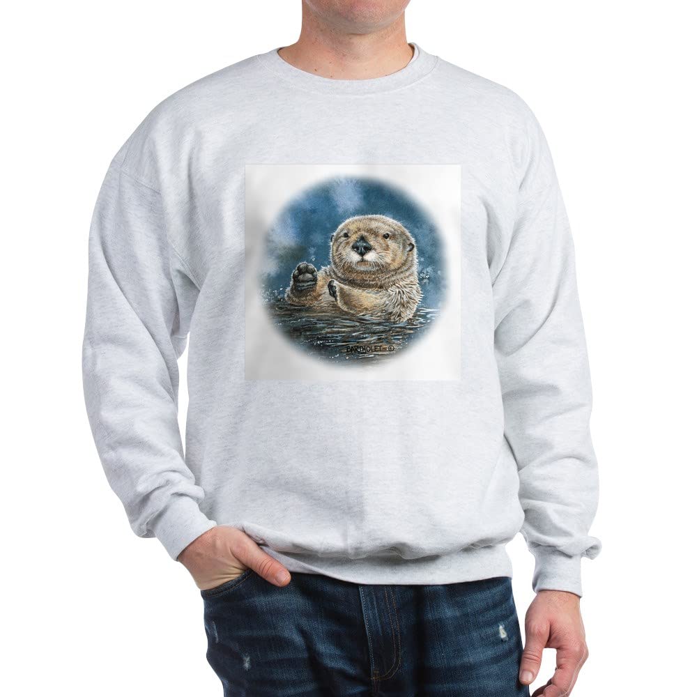 CafePress Sea Otter Sweatshirt - Classic Crew Neck Pullover for Men & Women | Cozy Casual Wear for Fall & Winter | Perfect Gift for Animal Lovers