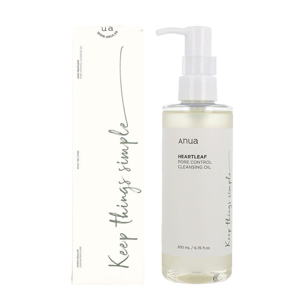 Anua Heartleaf Pore Control Cleansing Oil 200ml - Korean Deep Cleansing Oil for Acne-Prone Skin | Gentle Makeup Remover & Blackhead Treatment | Perfect for Oily & Sensitive Skin Care Routine