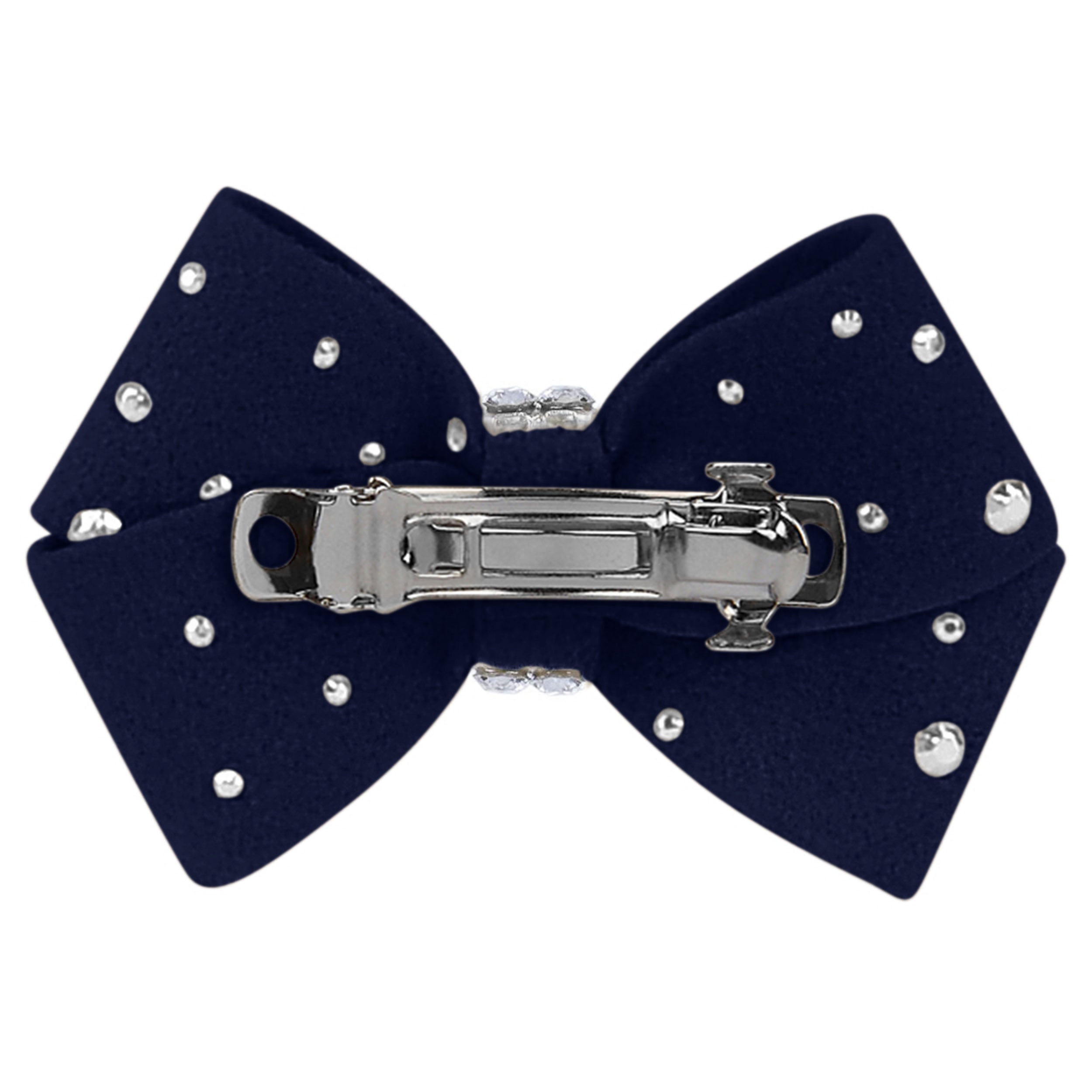 Elegant Nouveau Bow Hair Clip with Silver Stardust - Perfect for Weddings, Parties, and Special Occasions
