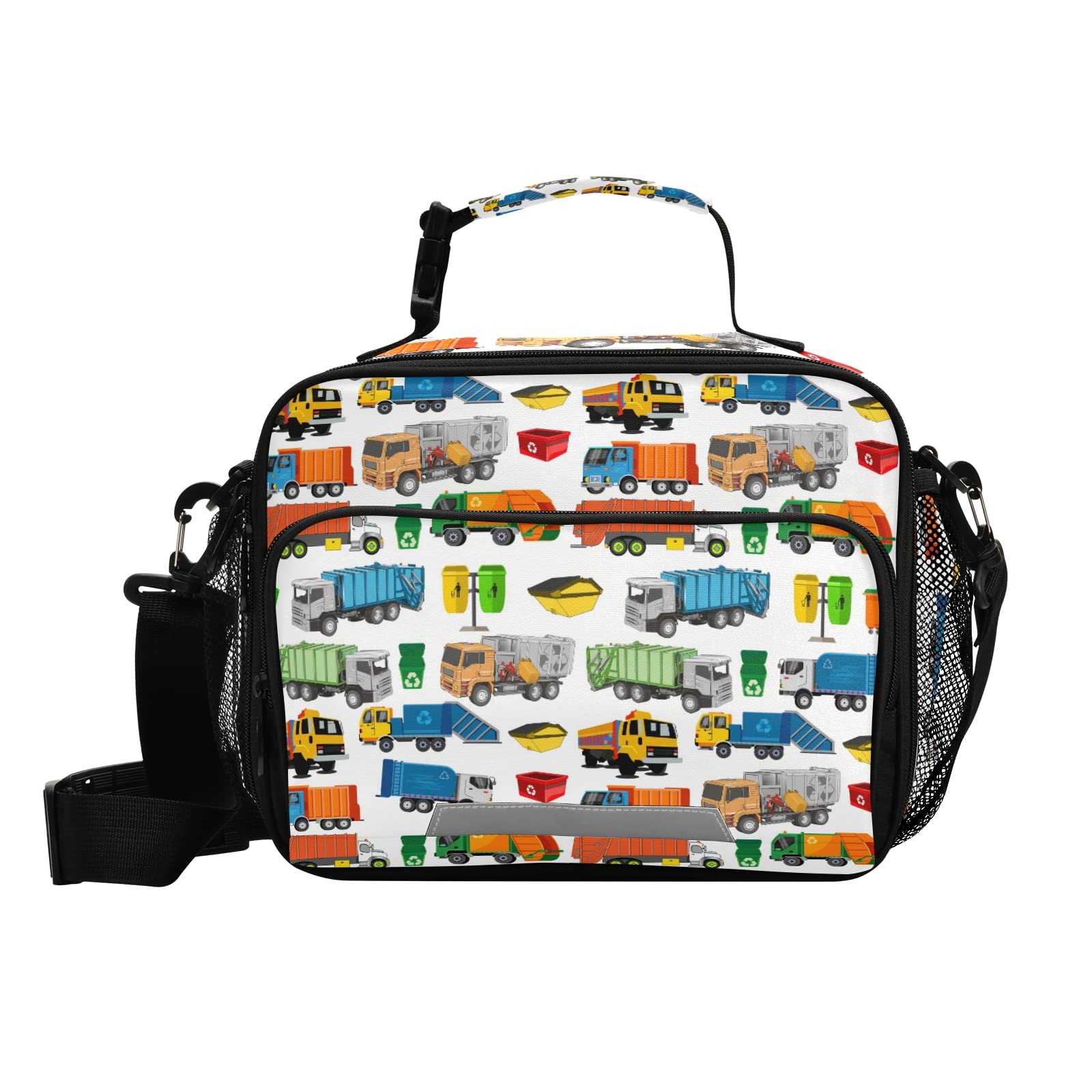 Reusable Lunch Bags for Kids - Insulated Shoulder Lunch Box for School, Work & Picnic | Eco-Friendly Garbage Truck Design Lunch Container (A-03) - Perfect for Boys & Girls Daily Use, Outdoor Activities & Meal Prep