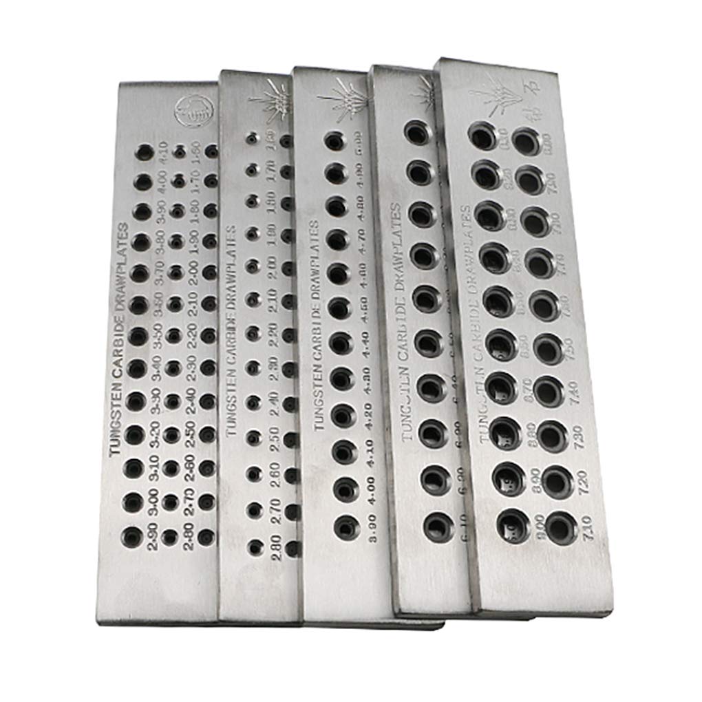 Tungsten Carbide Wire Draw Plate - 52 Holes (0.26-4.00mm) Jewelry Making Tool for Metal Wire Drawing, Shaping & Crafting - Perfect for DIY Jewelry, Beading & Metalwork Projects