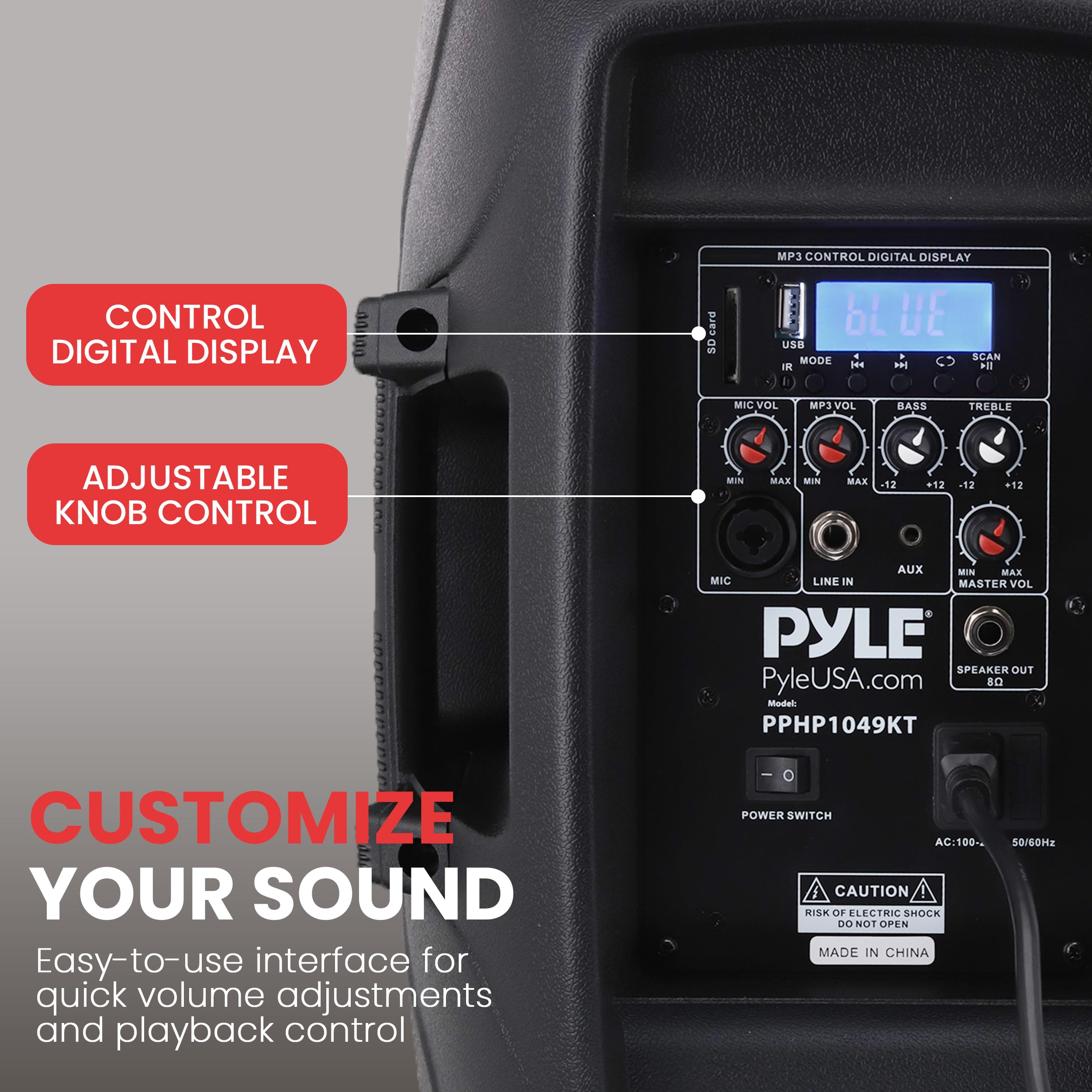 Pyle PPHP1049KT Wireless Portable PA System - 1000W High Power Bluetooth Speaker with USB/SD/MP3/AUX Inputs, 35mm Mount, 2 Stands, Mic & Remote - Ideal for Outdoor Events, Parties, and Public Announcements