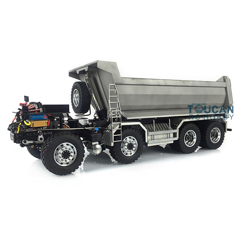 LESU 1/14 Scale Metal RC 8x8 Hydraulic Dump Truck with Tipper - DIY Remote Control Dump Truck with i6S Transmitter, iA10B Receiver, LED Lights, Lock Servo & ESC - Perfect for Construction Site Play, Off-Road Adventure and RC Hobby Enthusiasts