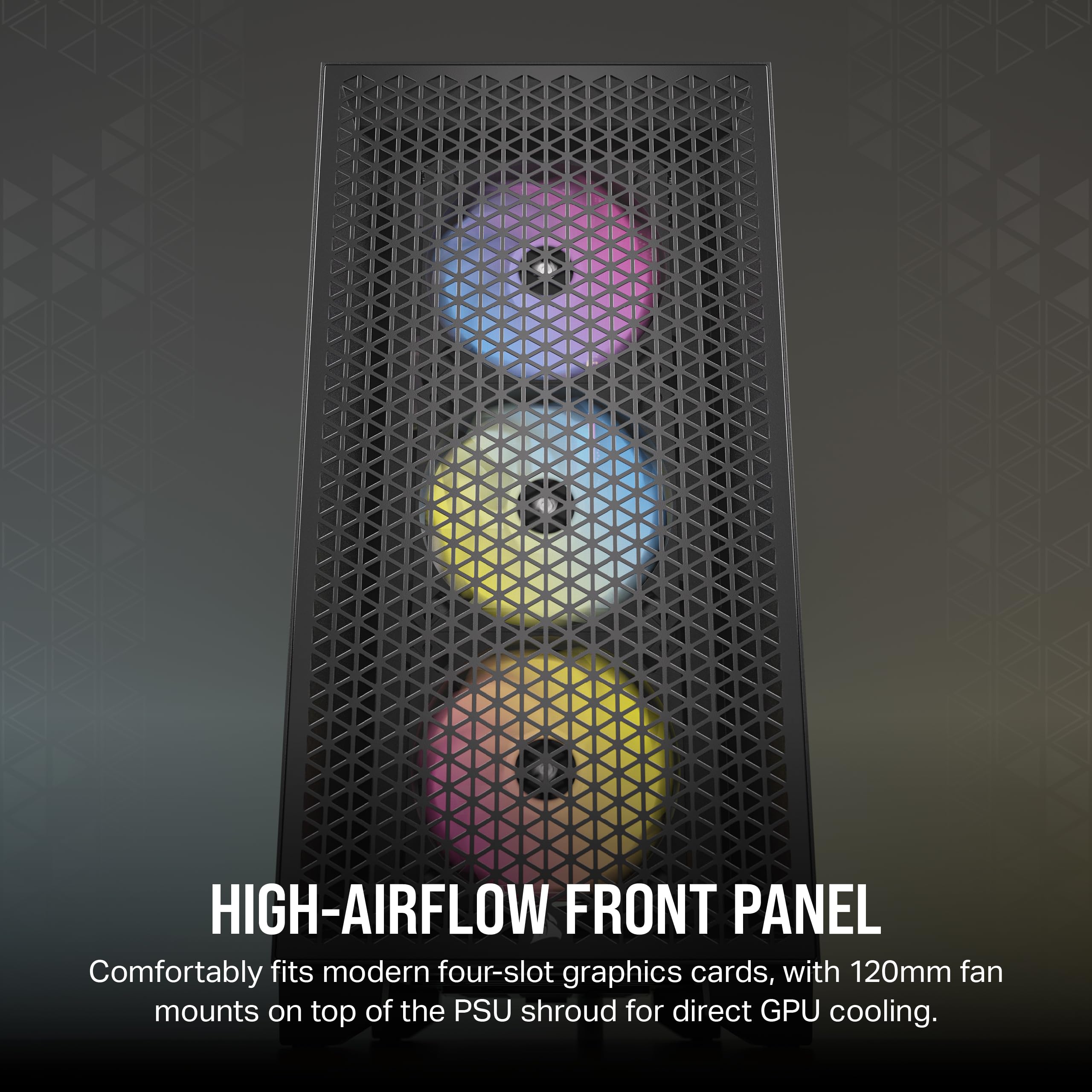 Corsair 3000D RGB Airflow Mid-Tower ATX PC Case with 3 AR120 RGB Fans, High-Airflow Design, Supports 3-Slot GPU & 8x120mm Fans - Black - Perfect for Gaming Rigs & High-Performance PC Builds