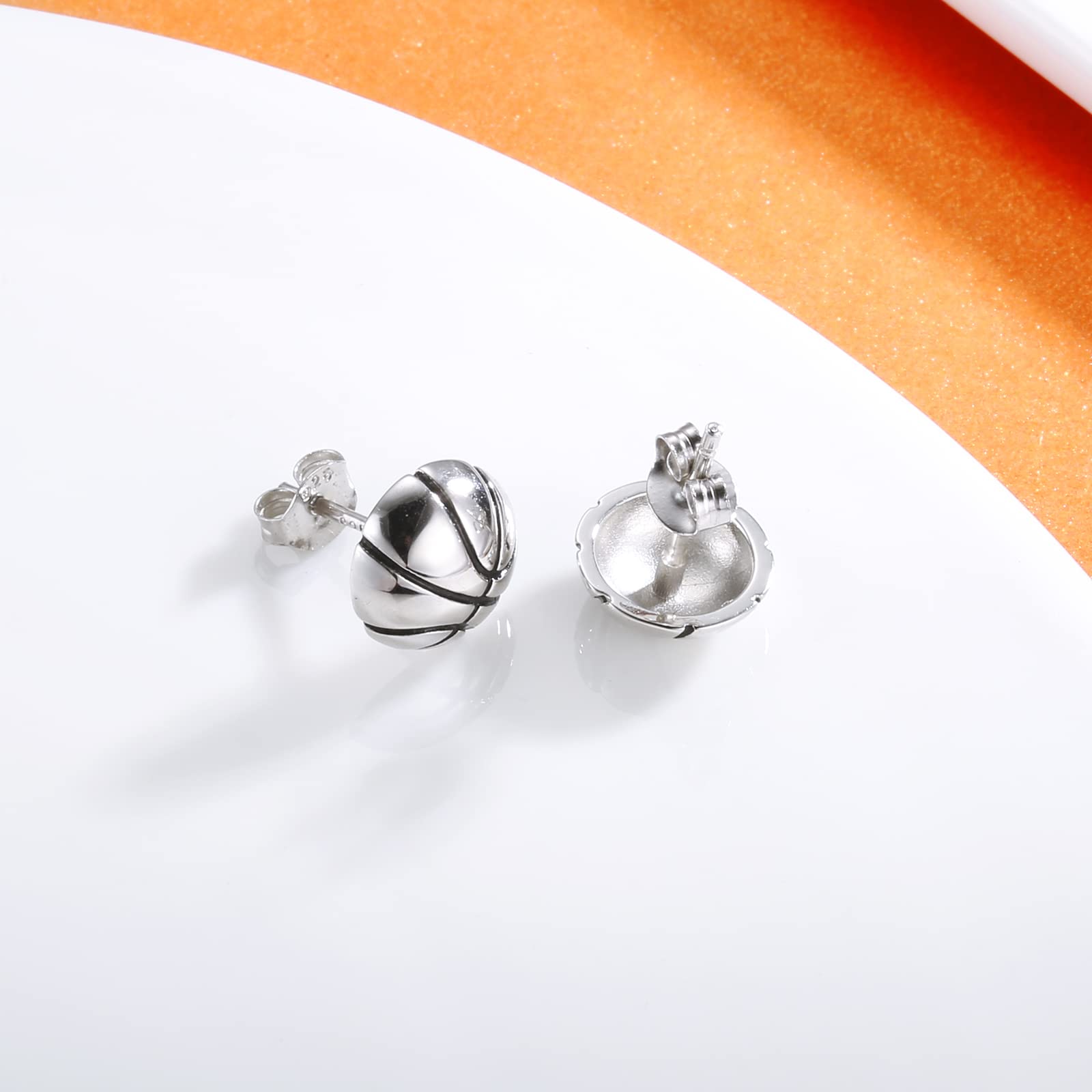 925 Sterling Silver Hypoallergenic Sports Stud Earrings - Softball, Volleyball, Basketball, Baseball, Football & Soccer Jewelry | Perfect Gift for Women Athletes, Sports Moms & Players | Great for Game Days, Team Spirit & Casual Wear