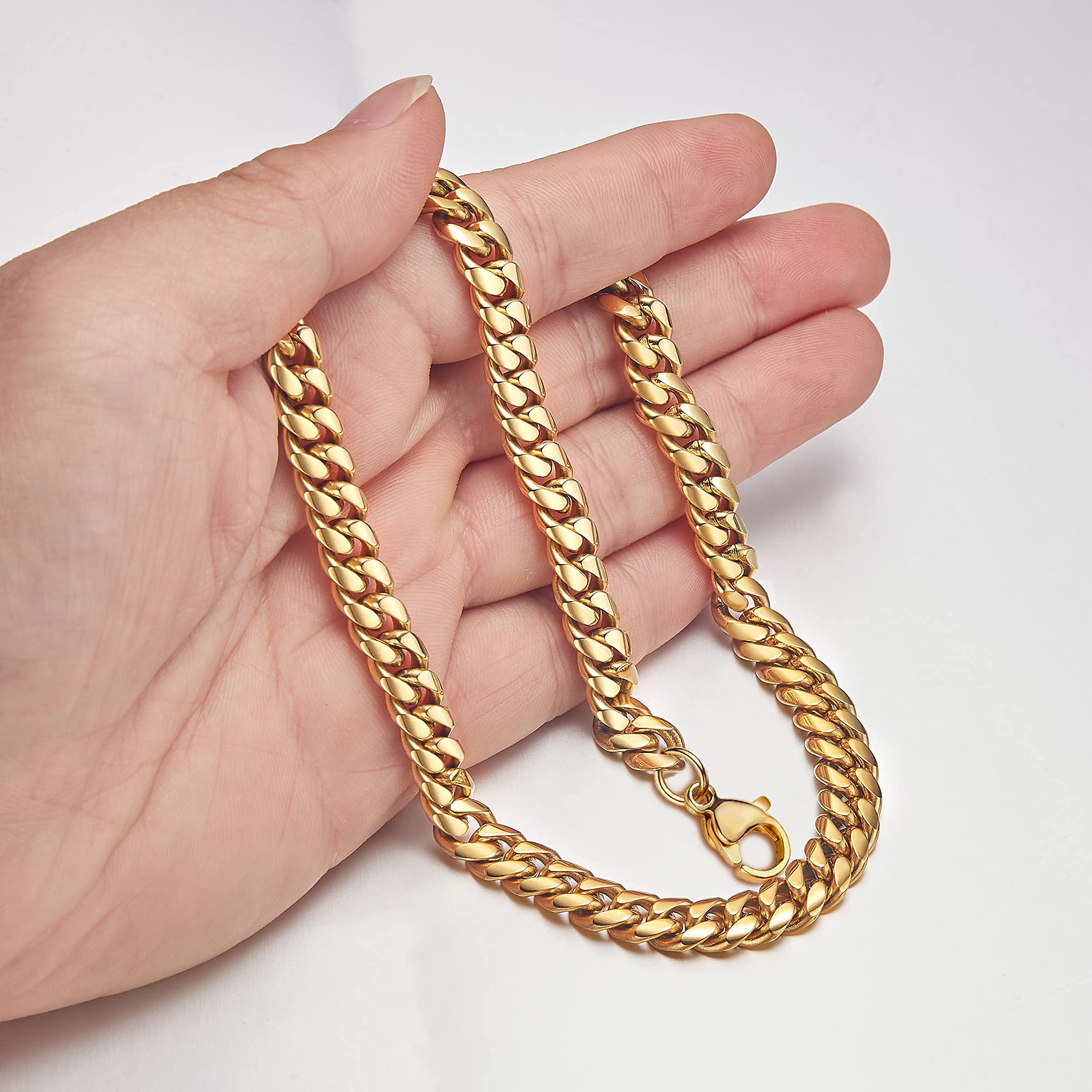 18K Gold Plated Stainless Steel Cuban Link Chain for Men - Hip Hop Jewelry, Gift for Boyfriend, Anniversary, Birthday, Party & Special Occasions