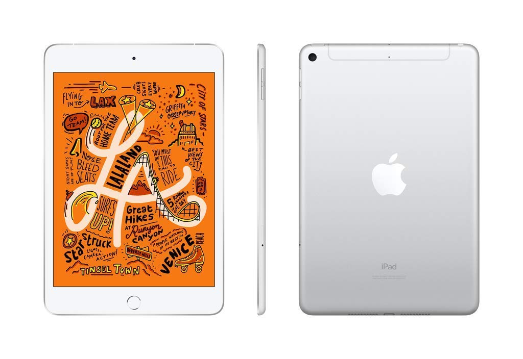 Refurbished Apple iPad Mini 5 256GB WiFi + Cellular Unlocked - Silver - Portable Tablet for Work, Travel & Entertainment