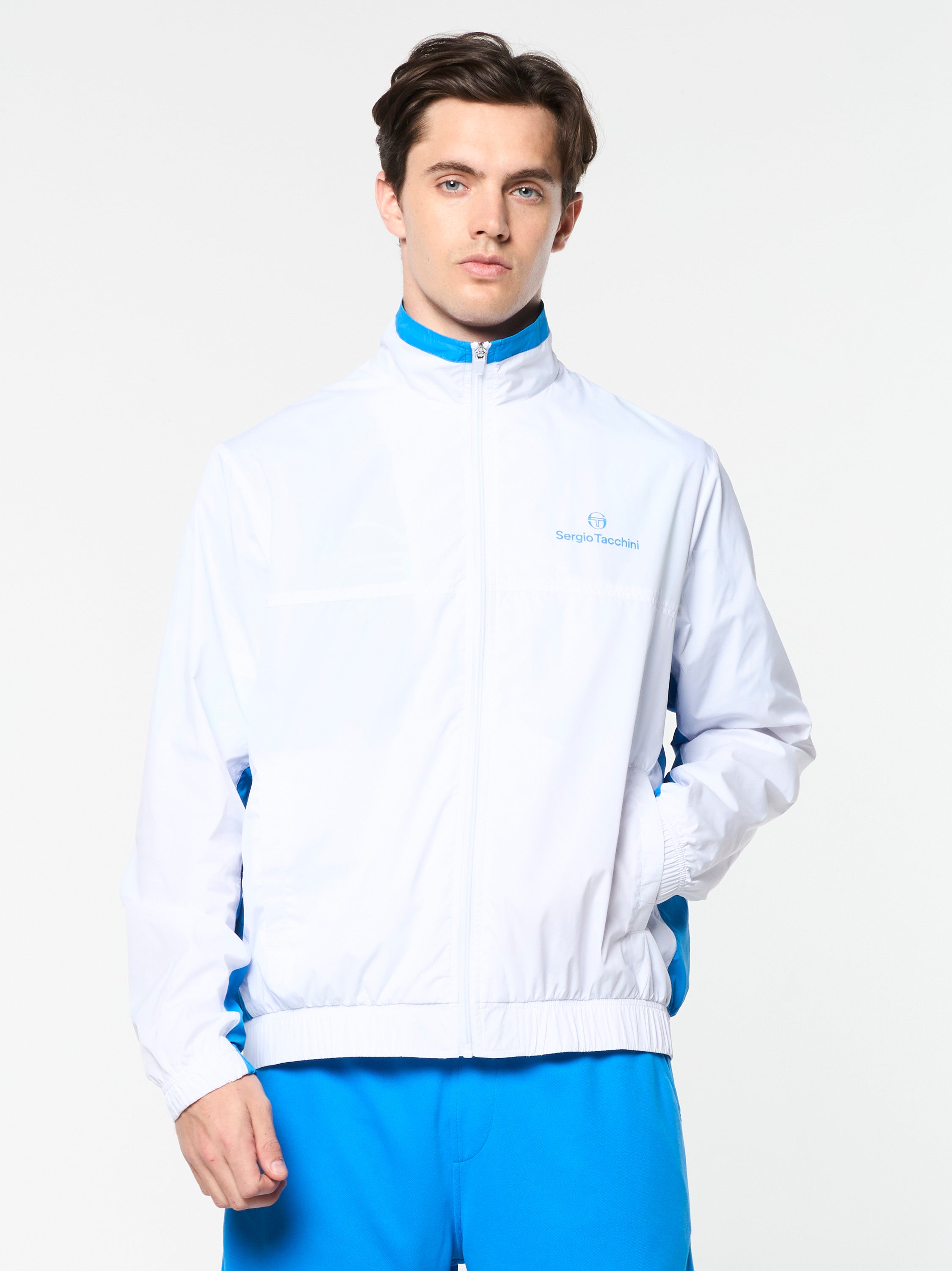 Luca Track Jacket for Men & Women - Lightweight Breathable Running Jacket with Zipper Pockets - Brilliant White - Perfect for Jogging, Gym Workouts & Outdoor Sports