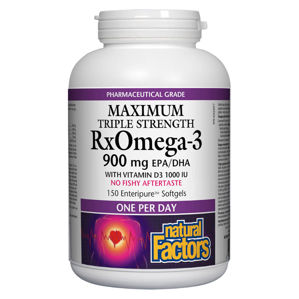 Rx Omega 3 Maximum Triple Strength 900mg with Vitamin D3 - Premium Fish Oil Supplement for Heart, Brain & Joint Health - Supports Immune System & Healthy Lifestyle