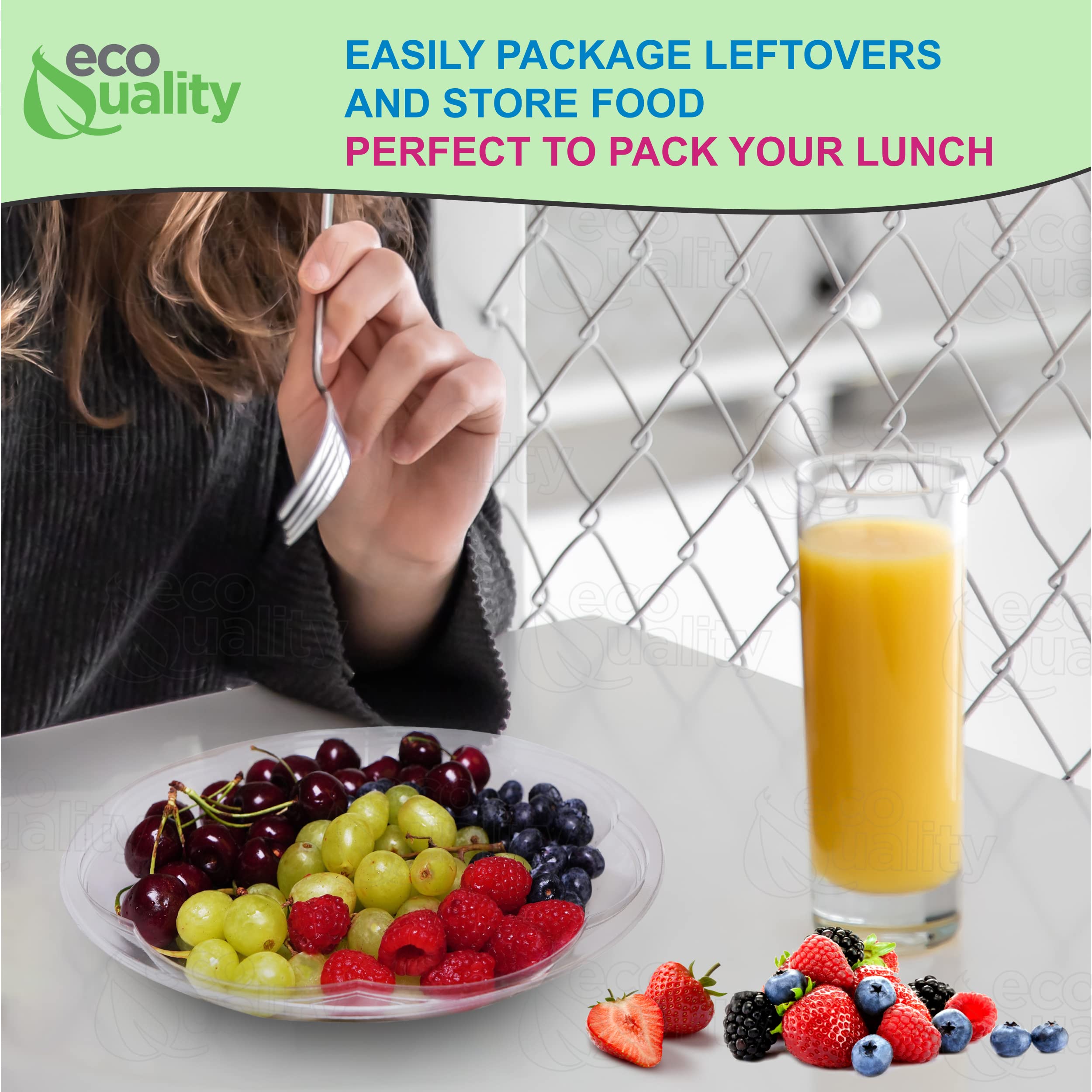 40oz Clear Plastic Salad Bowls with Lids - Disposable Airtight Food Containers for Lunch, Meal Prep, Salads, Fruits, Parfait | Leakproof & Fresh | Bulk Pack of 150 | Perfect for Office Lunch, Picnics, Parties & Takeout