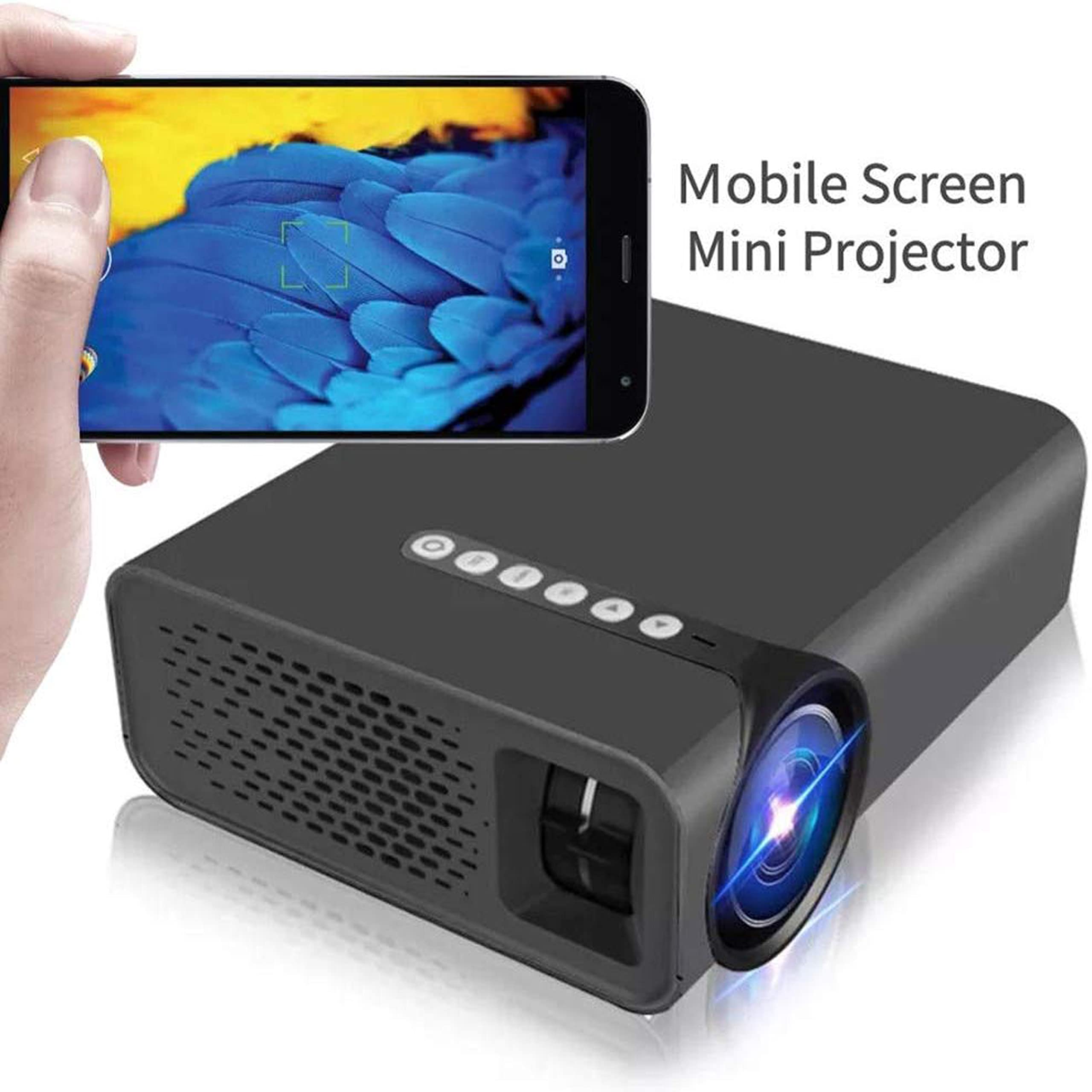 130 Inch HD Home Theater Projector - 1080P Support, USB/HDMI/VGA/SD Connectivity, Compatible with Smartphones for Movies, Gaming & Parties | Perfect for Indoor Home Entertainment & Outdoor Movie Nights (Black)