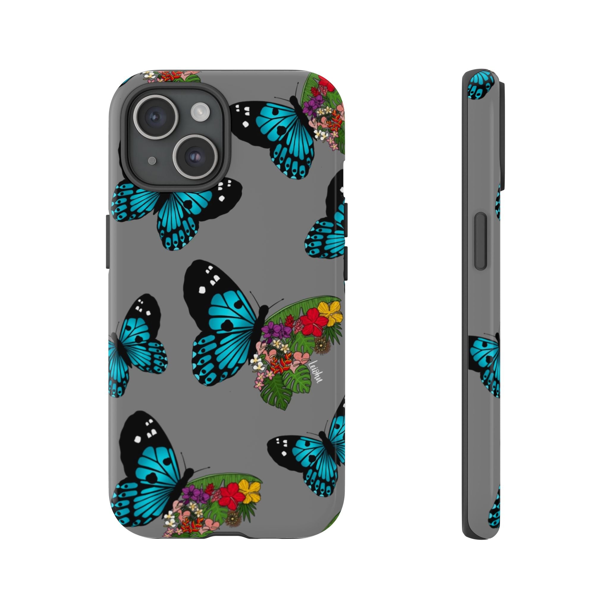 Tropical Pulelehua Teal Hawaiian Shirt - Breathable & Stylish Aloha Shirt for Men & Women - Perfect for Beach Vacations, Luau Parties & Summer Outings