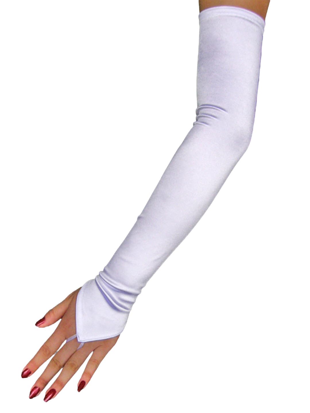 Venus Jewelry Women's 18 Inch Stretchable Satin Fingerless Gloves - Elegant Winter Accessories for Formal Events, Parties & Cold Weather Fashion