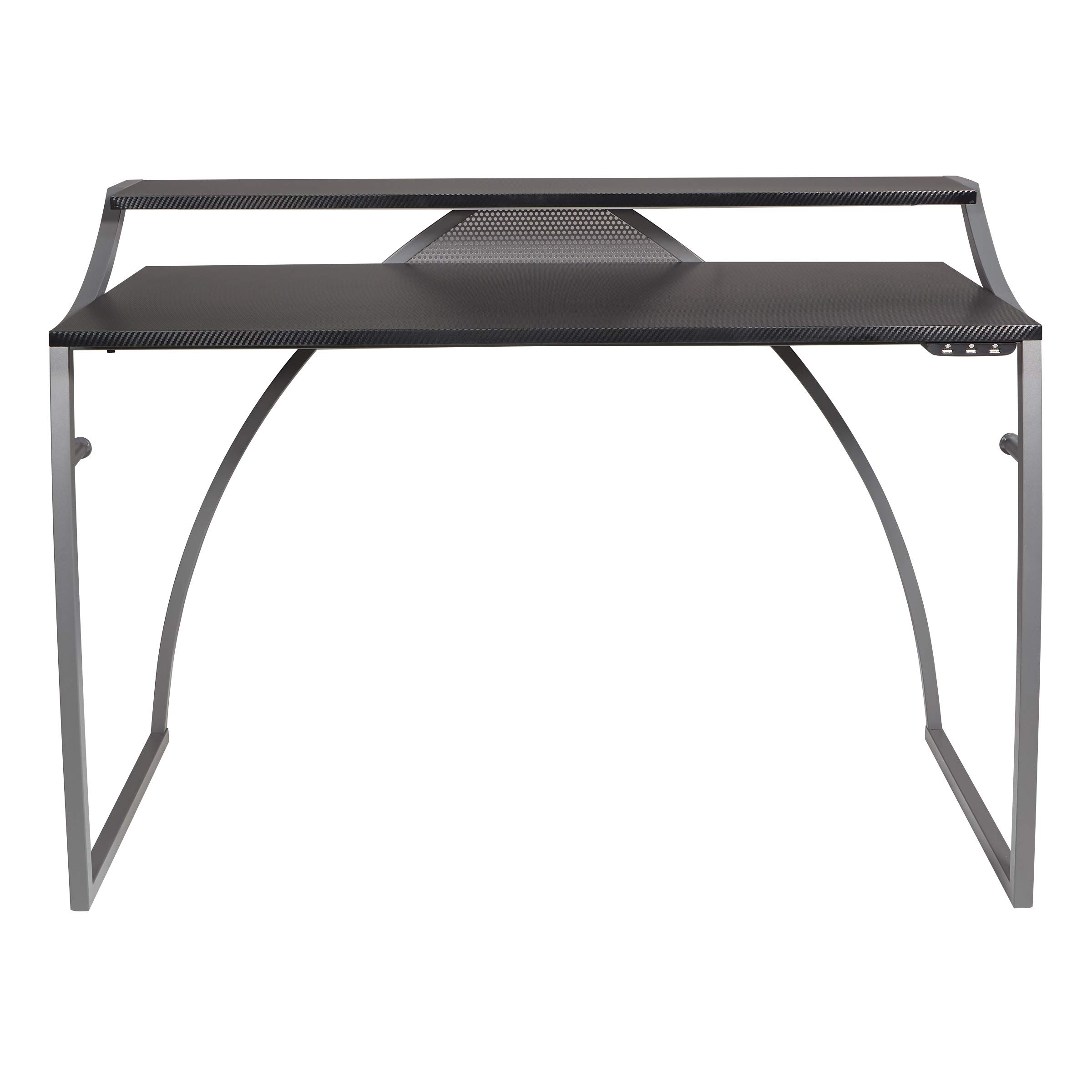 OSP Alpha Battlestation Gaming Desk - Ergonomic Computer Desk for PC & Console Gamers - Black Home Office Furniture for Streaming & Esports Setup