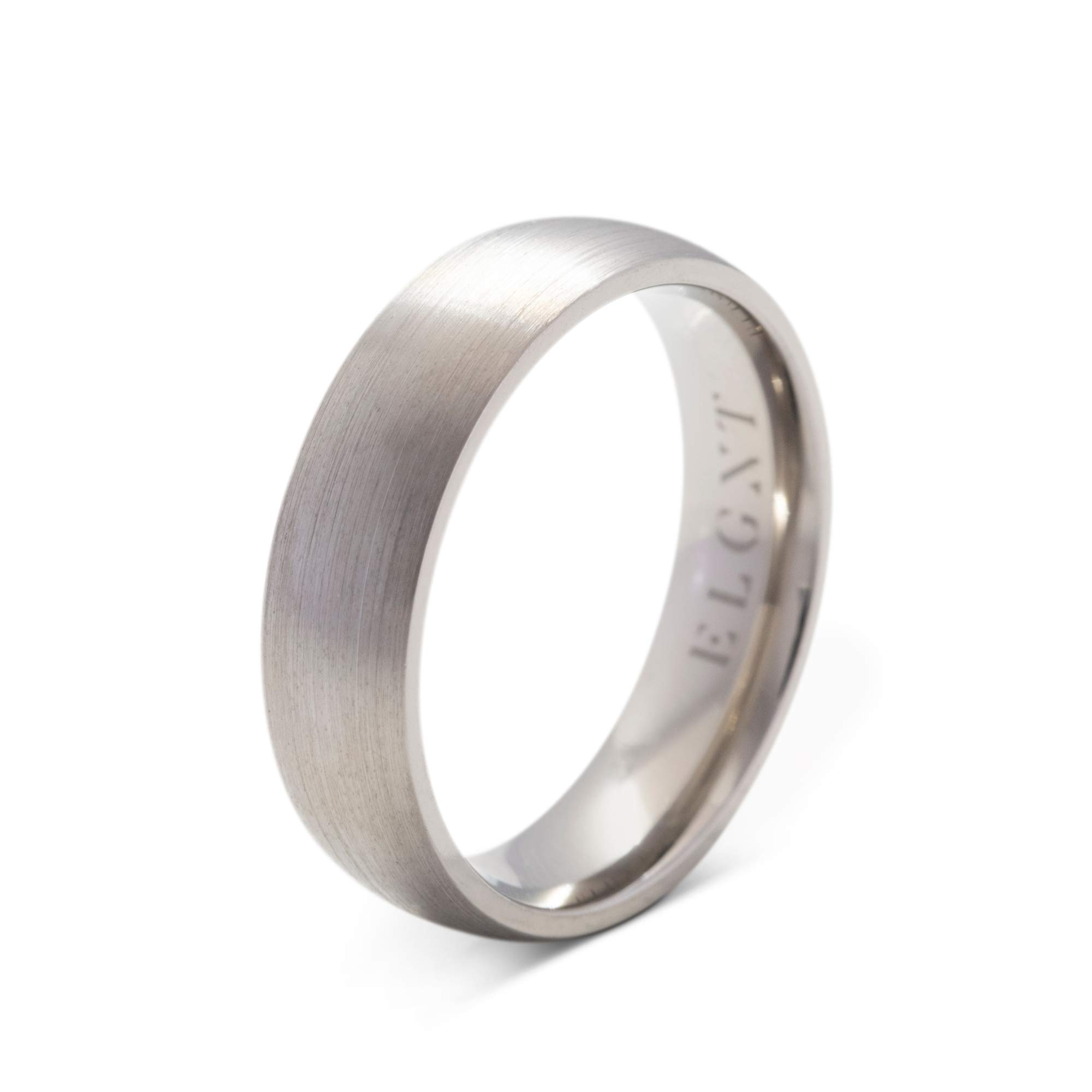 ELGNT Designs 6mm Silver Brushed Titanium Men's Wedding Ring Band - Durable Comfort Fit Wedding Band, Engagement Ring, Promise Ring for Men (Size 4-13) - Perfect for Everyday Wear, Anniversaries & Special Occasions