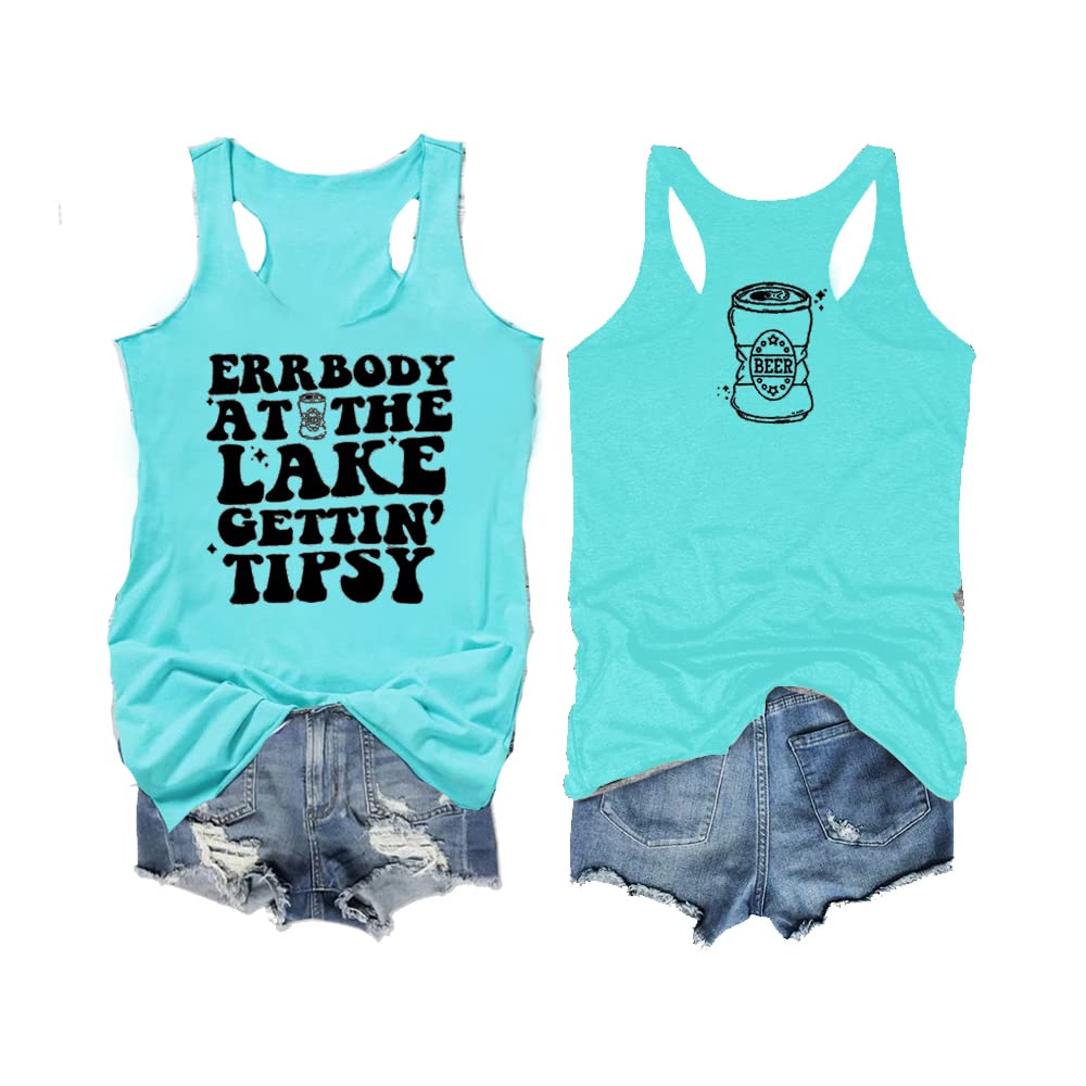 Funny Graphic Tee - 'Errbody at The Lake Gettin Tipsy' Casual T-Shirt for Men & Women | Perfect for Summer Parties, Beach Outings and Casual Wear