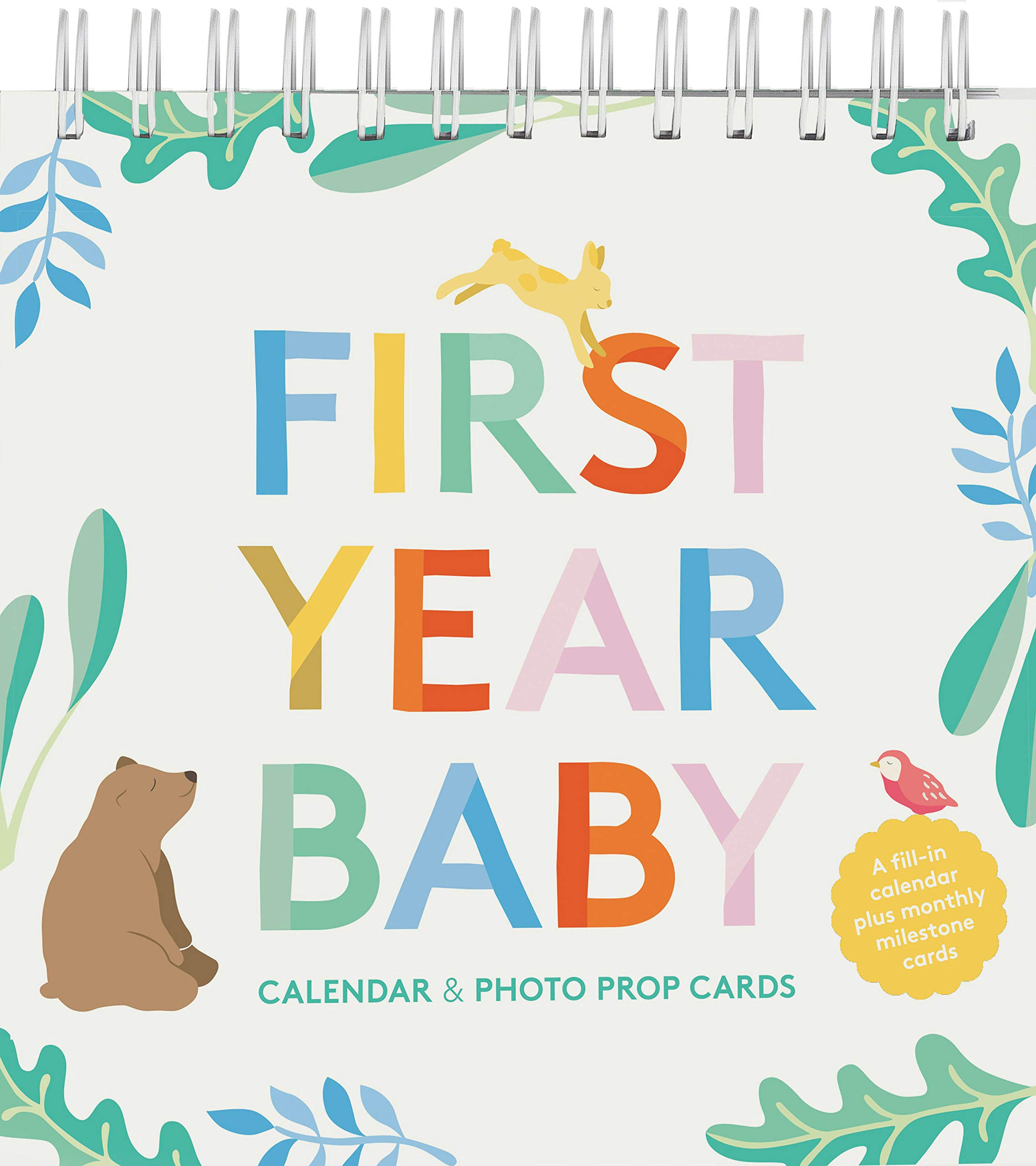 First Year Baby Calendar & Photo Prop Cards - Perfect Newborn Gift for Parents | Capture Milestones & Memories (Baby Shower, Birth Announcement, Monthly Photos)