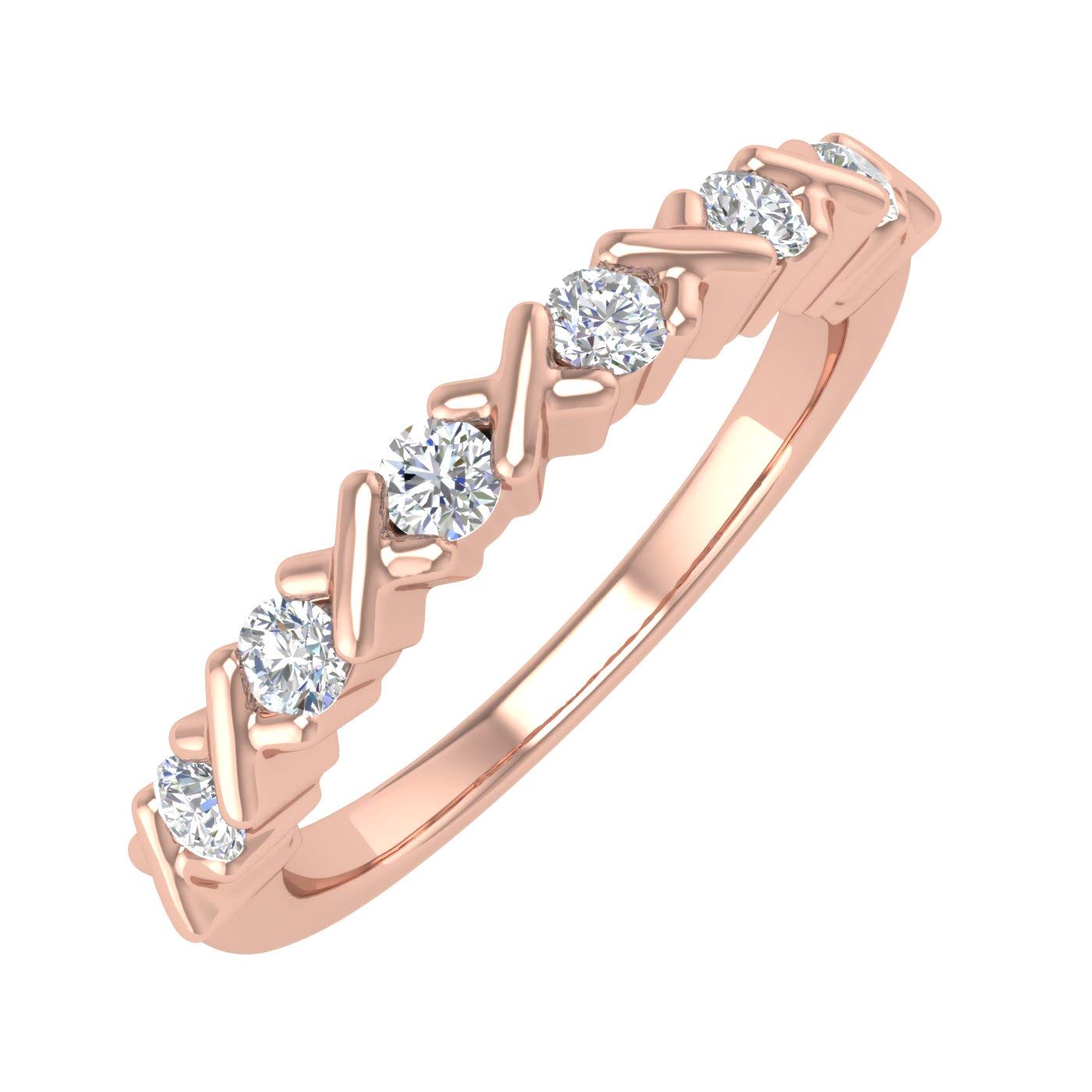 1/4 Carat Round Diamond Wedding Band Ring in 10K Gold - Elegant Bridal Jewelry for Engagement, Anniversary & Special Occasions