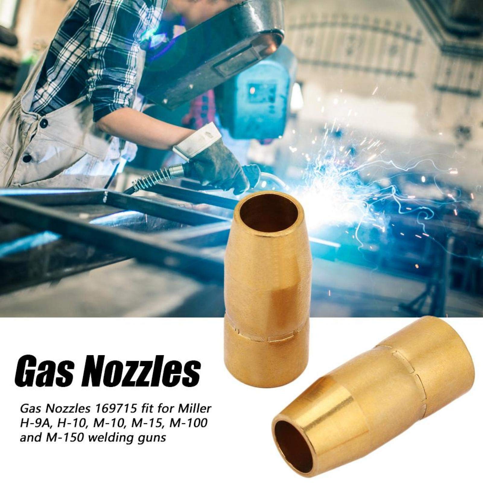 Miller M-10 M-15 M-150 Gas Nozzles - 2PCS MIG Welding Tips for Professional Welding