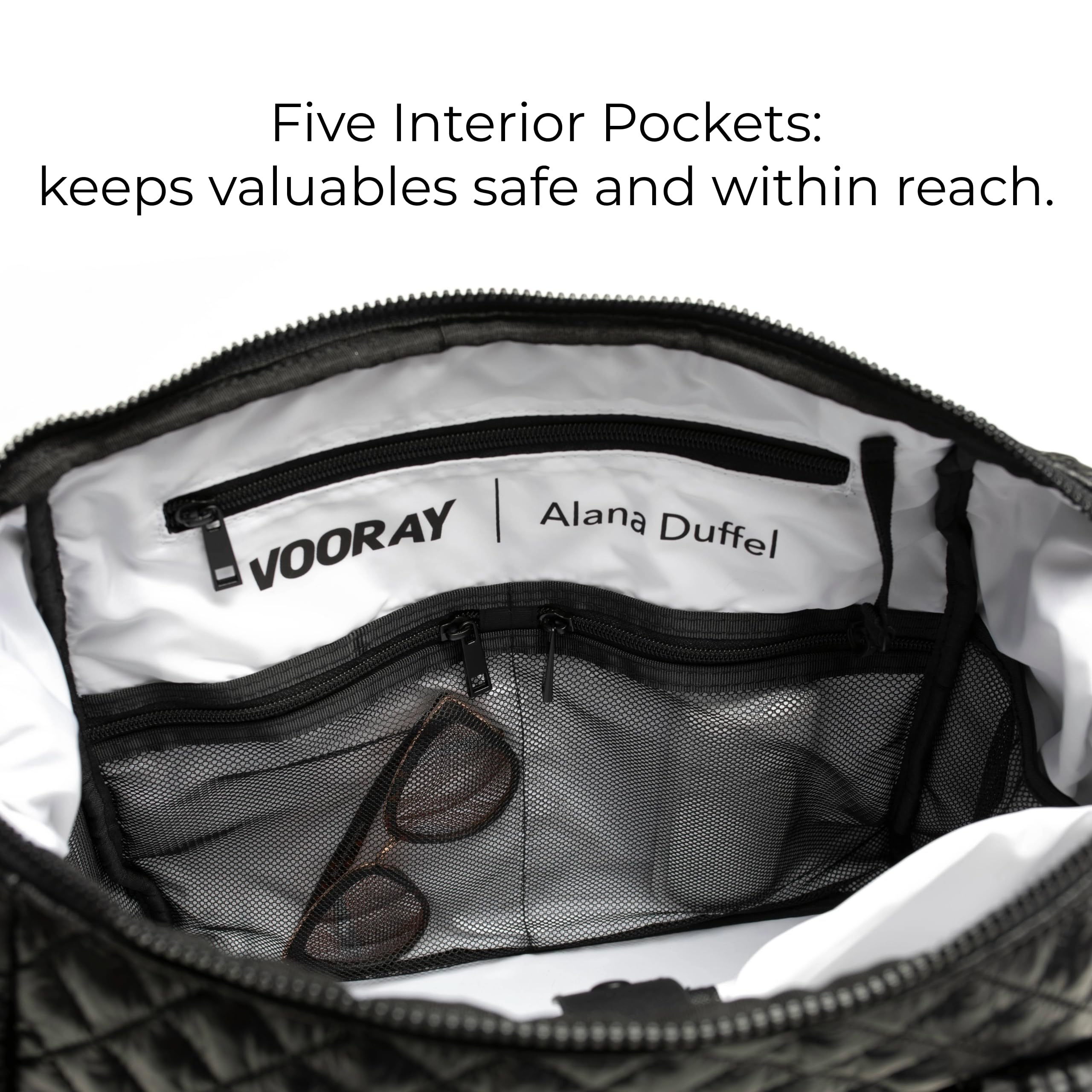 Vooray Alana Duffel Bag - Lightweight Travel & Gym Bag for Women & Men with Laptop Sleeve | Perfect for Weekender Trips, Sports, Hospital Visits & Everyday Use | Compact Carry-On for Overnight Stays & Work Commutes