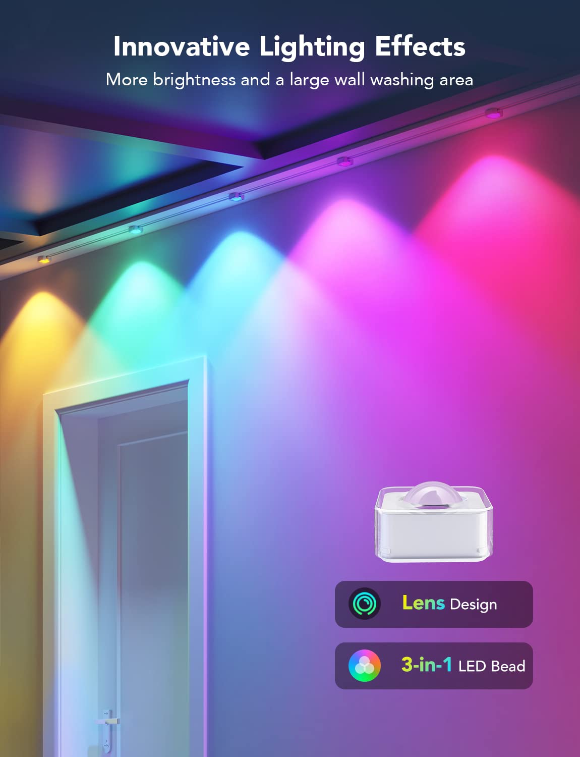 Govee Smart RGBIC Permanent Outdoor Lights - 150ft 108 LED IP67 Waterproof Eaves Lights with 75 Scene Modes, Alexa & Google Assistant Compatible for Home, Garden, Patio, and Holiday Decorations
