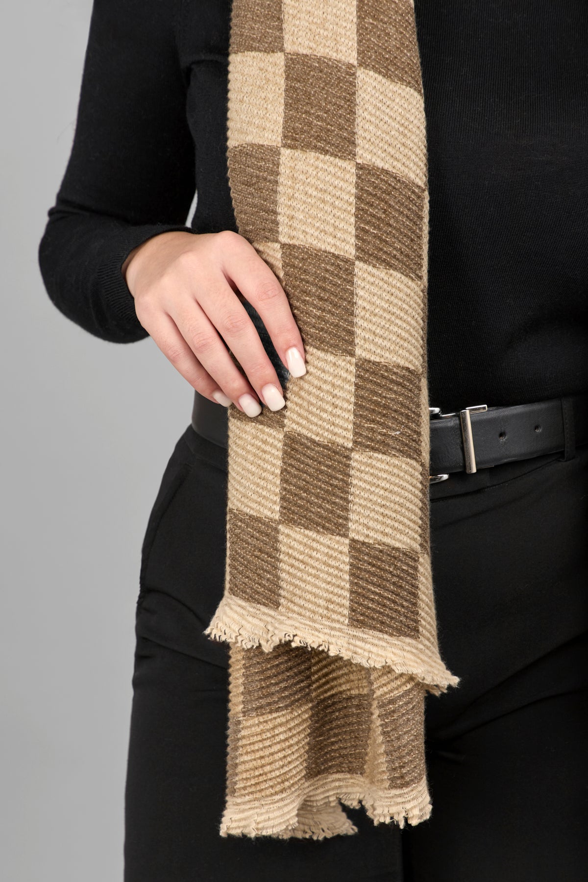 Crinkled Checkered Scarf - Soft Plaid Fashion Scarf for Women & Men - Perfect for Fall, Winter & Holiday Outfits