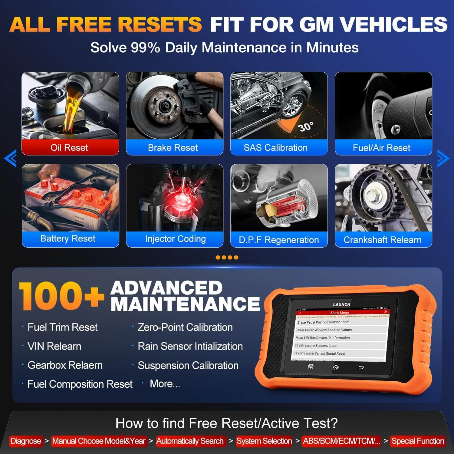 LAUNCH X431 Creader Elite 2.0 OBD2 Scanner - Professional Bi-Directional Scan Tool for GM Vehicles | Diagnostic Code Reader for Buick, Chevrolet, Cadillac, GMC | Perfect for Mechanics & Car Enthusiasts